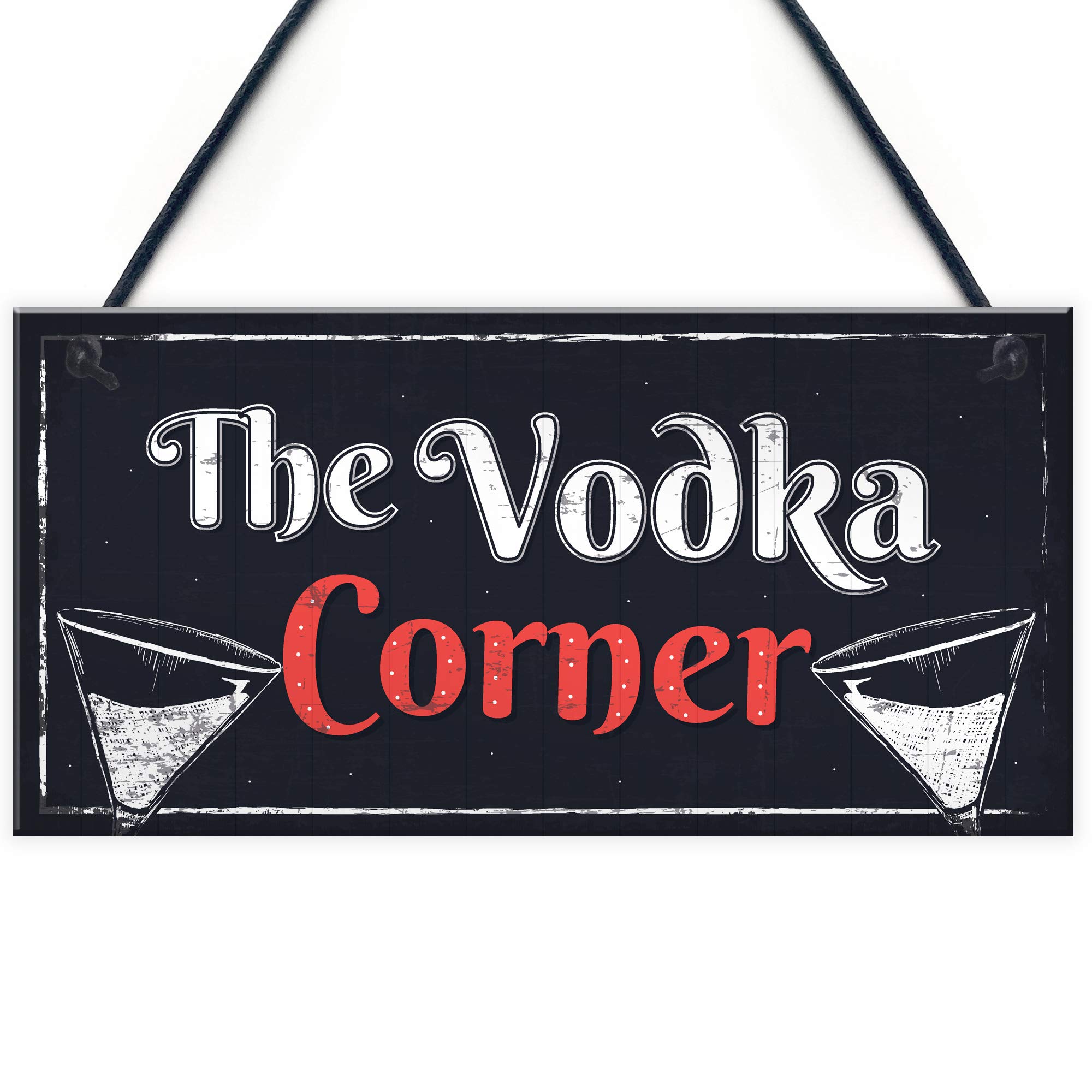 Red Ocean Vodka Corner Garden Shed Sign Kitchen Plaque Funny Alcohol Home Bar Pub Sign Friend Gifts