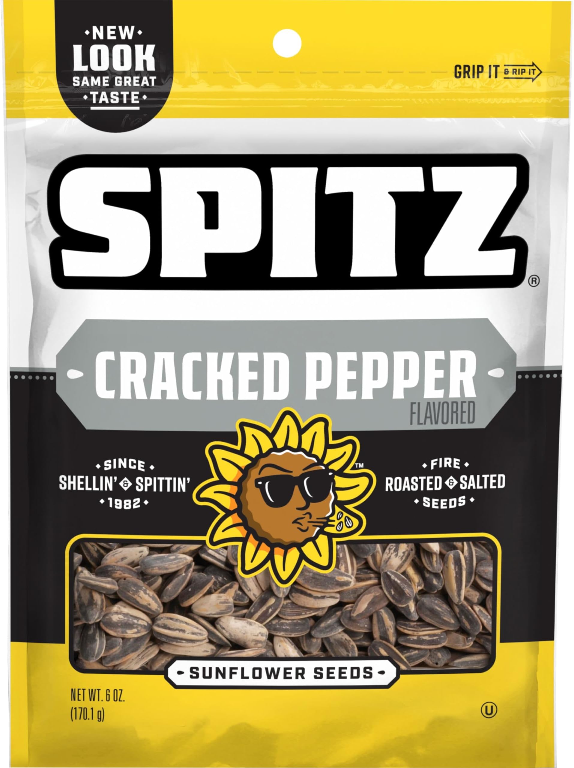 Spitz Sunflower Seeds, Cracked Pepper, 6 Ounce (Pack of 9)