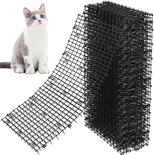 Riakrum 32 alfombrillas repelentes para gatos con púas de 16 x 13 pulgadas, tapete disuasorio para gatos blanco con tiras de espinillas, tapetes