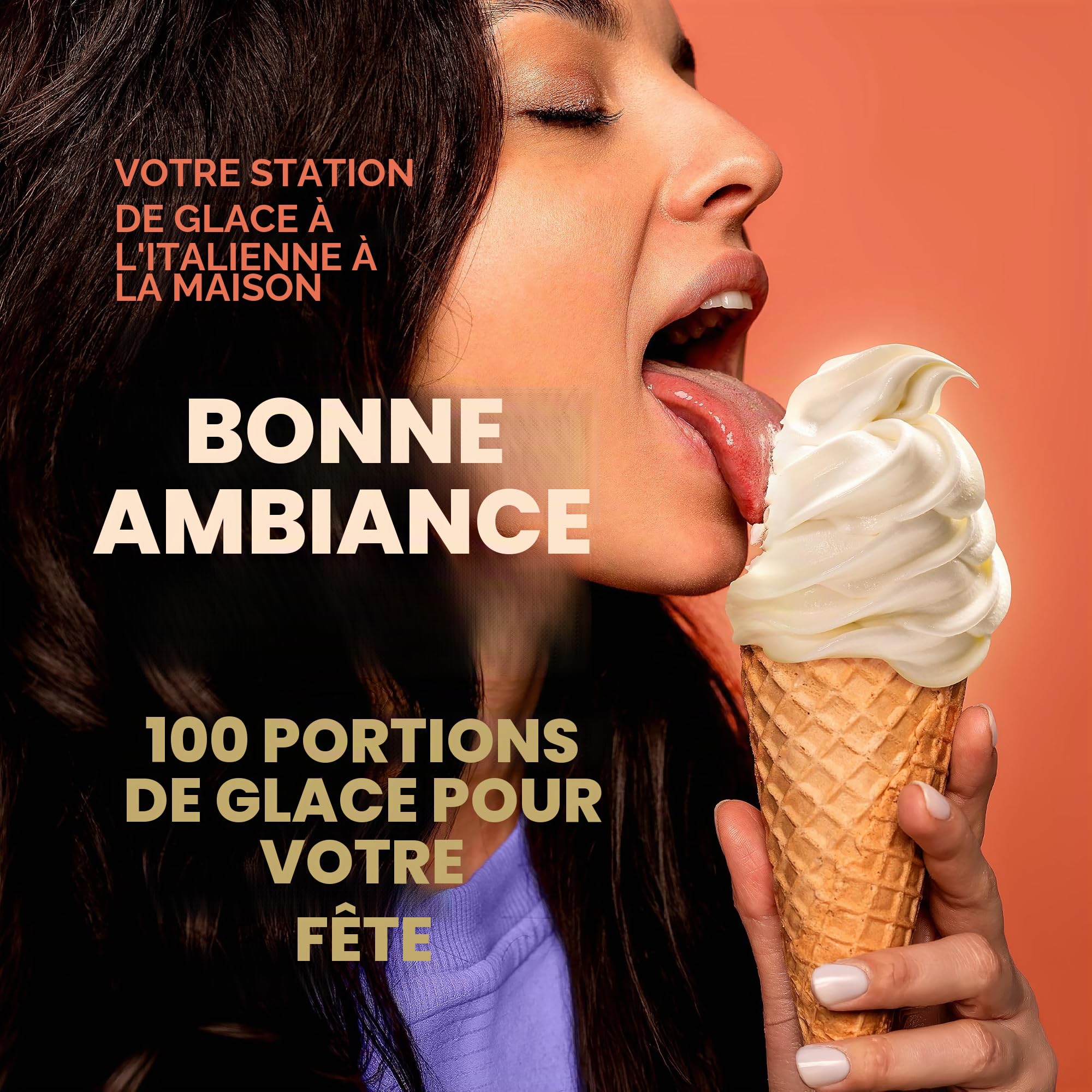 Bounce24 Préparation Glace Italienne Vanille 2 kg – donne 6 kg de glace | Lait entier en poudre inclus, juste de l'eau, crémeux, sans lait en plus