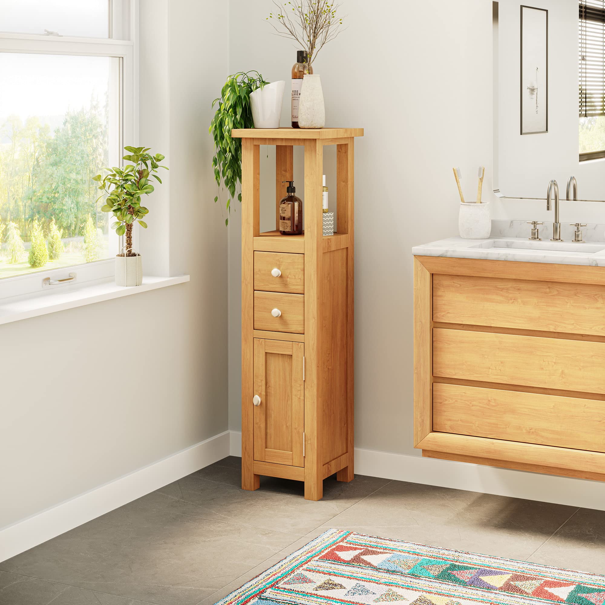 Buy Hallowood Furniture Waverly Oak Compact Small Bathroom in