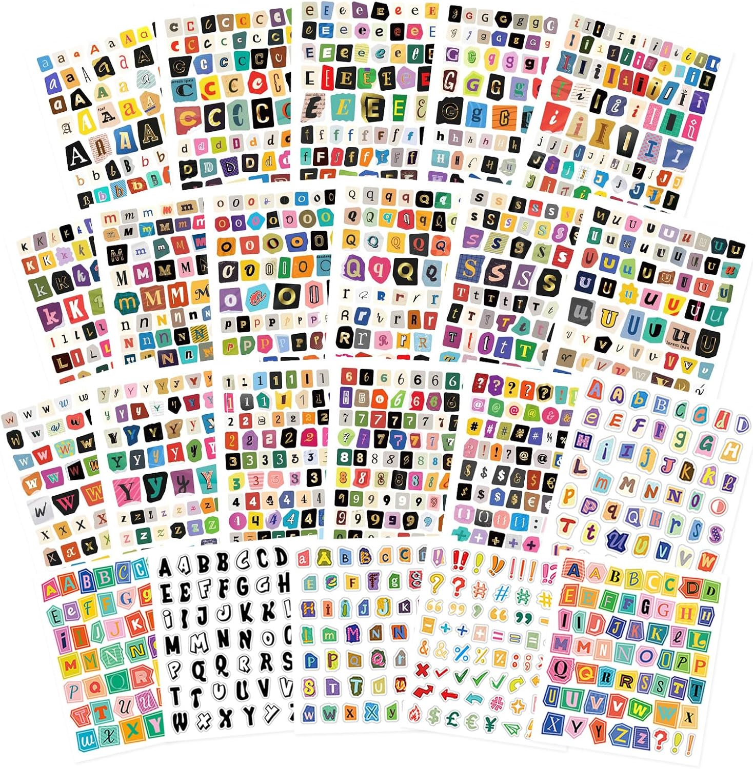 1560Pcs Letter Stickers for Scrapbooking | Magazine-Style Ransom Vintage Alphabet Stickers for Scrapbook Supplies, Journaling, Planners, DIY Gift, Junk Journal