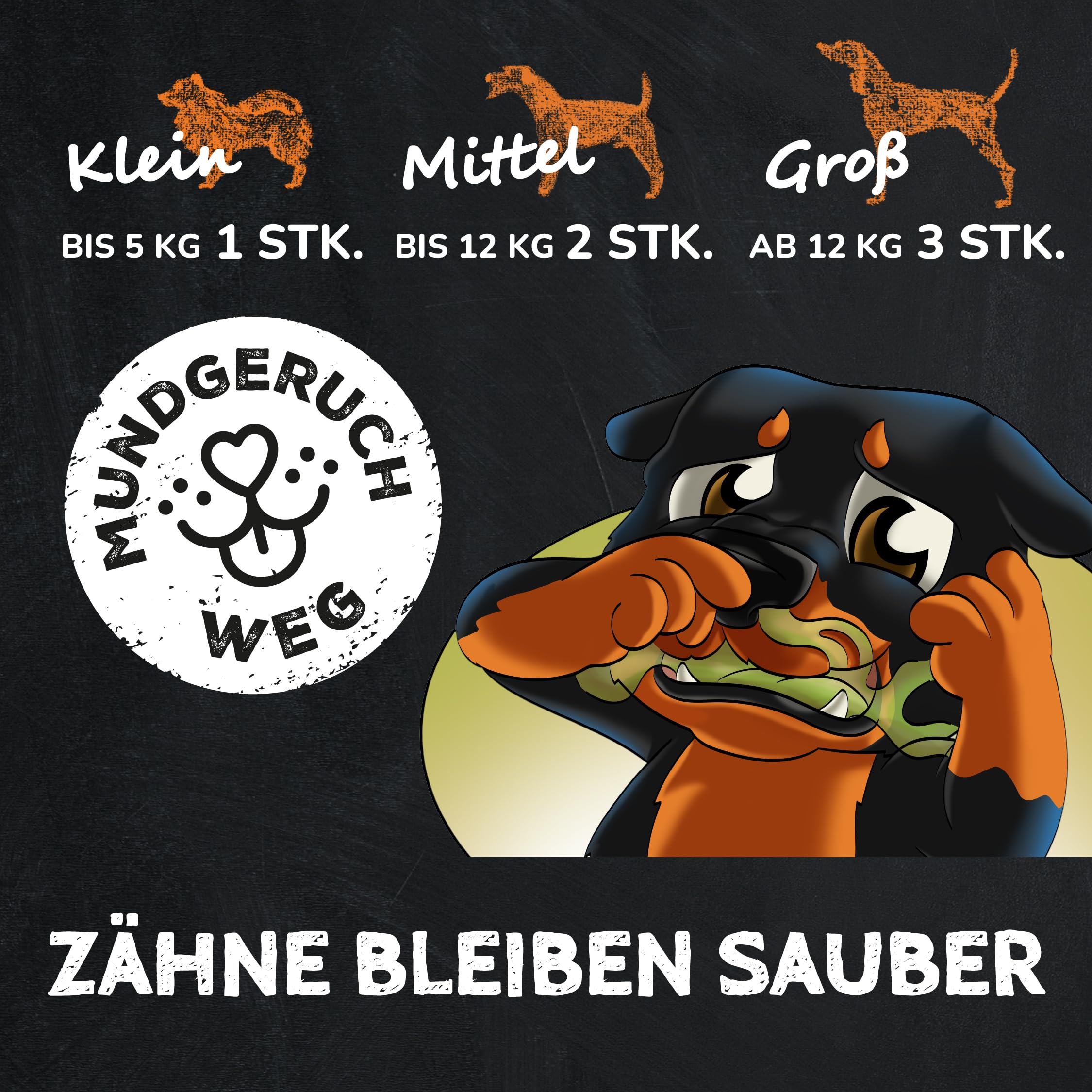 QCHEFS Glückskiste Dose Geschenk Hund Zahnpflege gegen Zahnstein Mundpflege | Mit Natur Zahnpflege, Auch gegen Zahnstein und Entzündungen