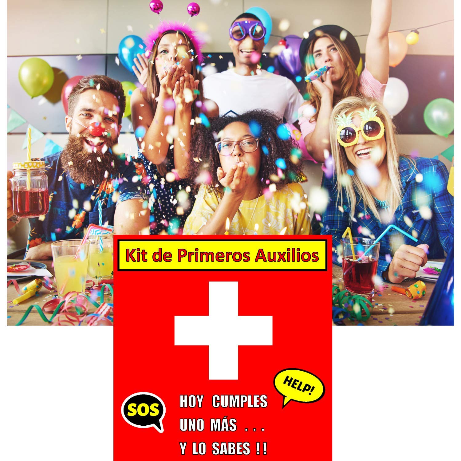 Regalo Original de Cumpleaños 40 50 60 Años – Botiquín con Chuches y Golosinas, Sorpresa Divertida con 10 Simulaciones de Medicinas
