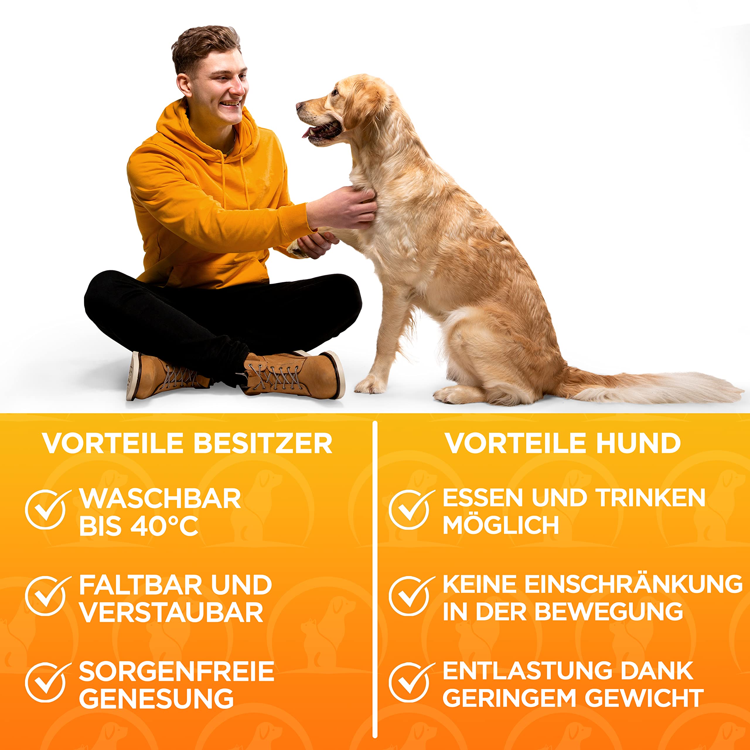 Tierhood Halskrause Hund - Aufblasbarer Hundekragen Leckschutz - Halskrause weich - Kragen für Hunde nach OP - Schutzkragen Hund - Rasche Genesung an verletzten oder operierten Stellen - M