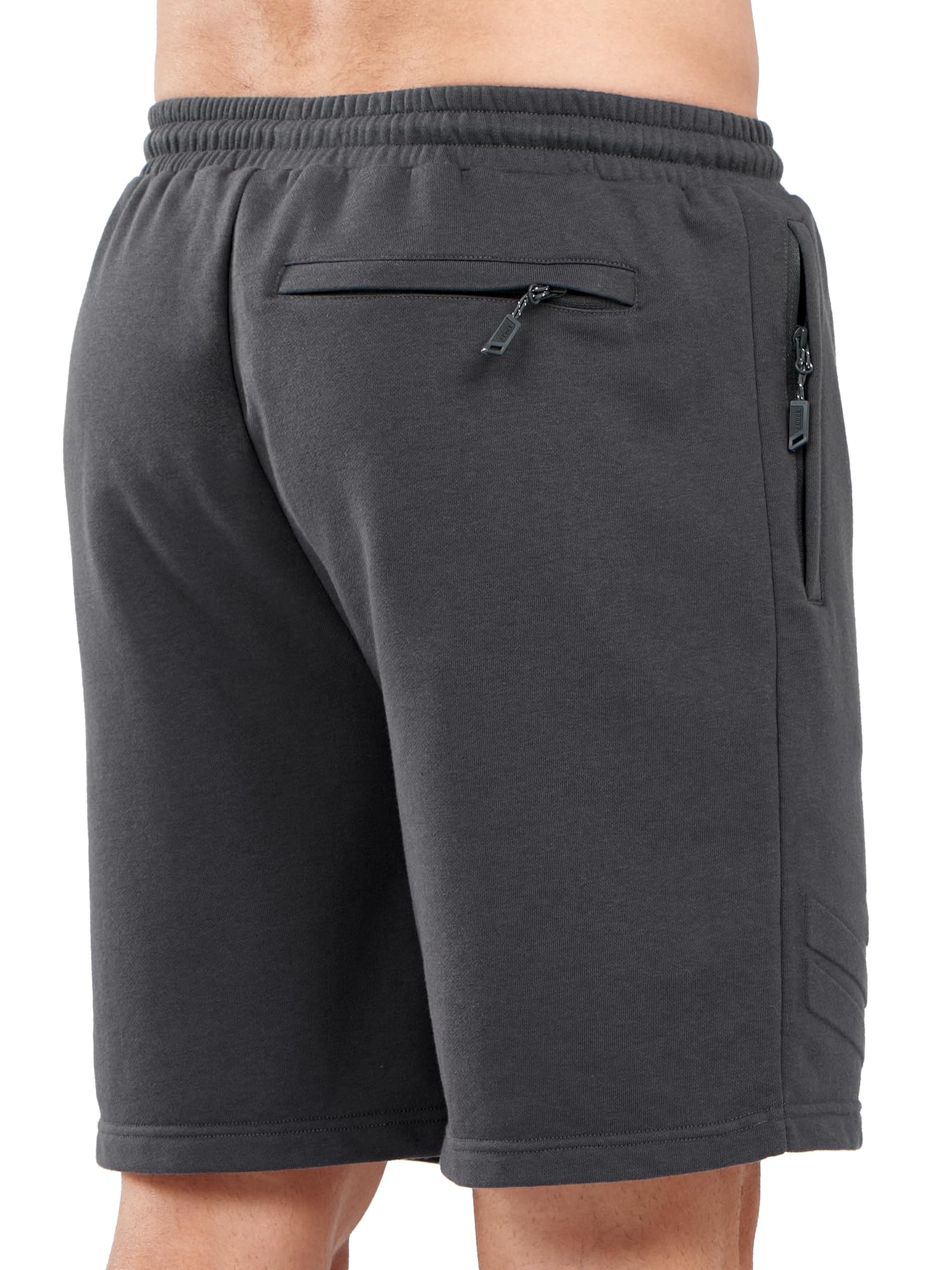 NORTHYARD Herren-Sweatshorts aus Baumwolle, sportlich, mit Reißverschlusstaschen, 17,8 cm, Workout, Fitnessstudio, Lounge für Herren