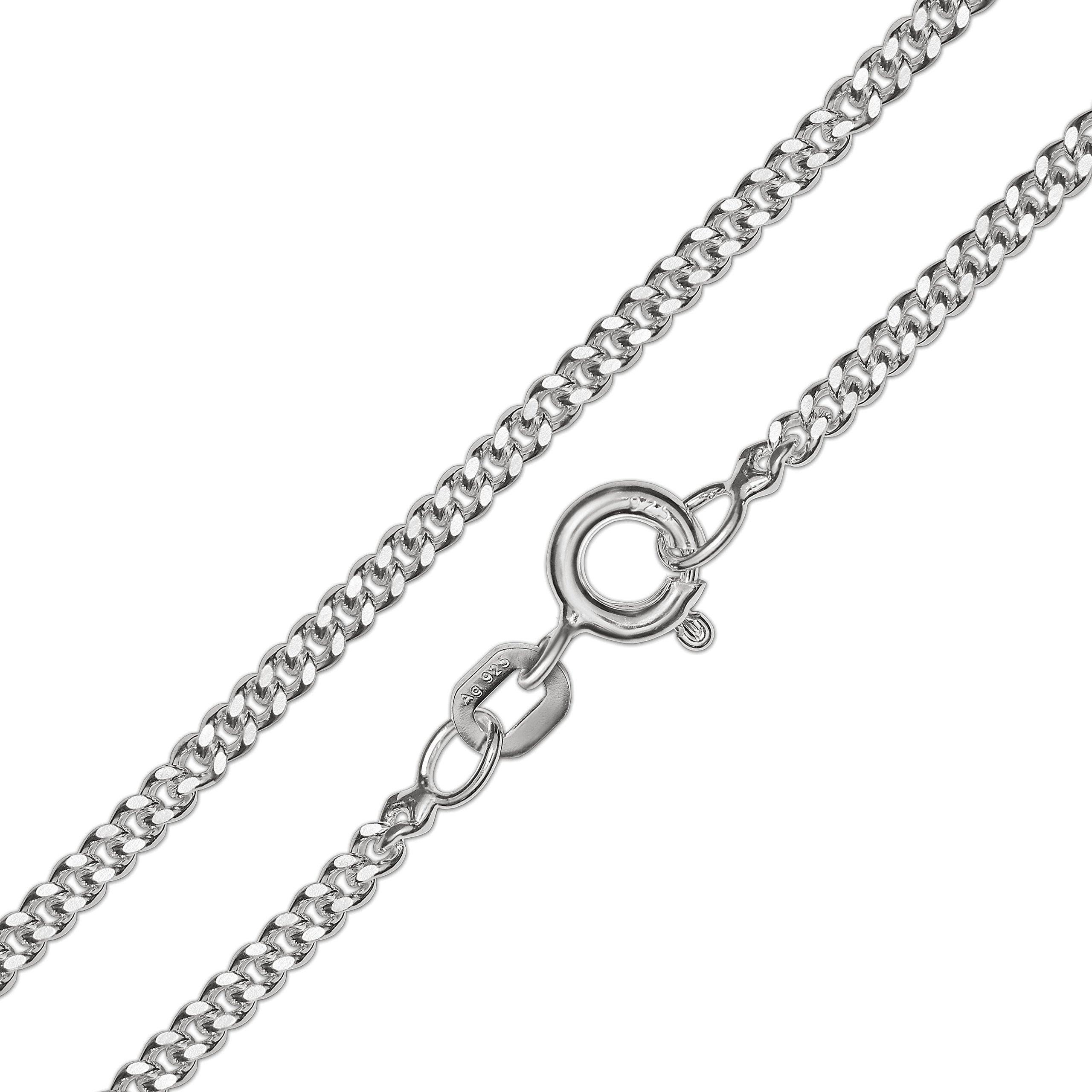 CLEVER SCHMUCK Set 2 Silberne Partneranhänger geteiltes Herz 20 mm Ich liebe dich matt, Rand Schrift glänzend, 2 Ketten Panzer je 45 & 50 cm 925 Sterling Silber im Schmucketui anthrazit