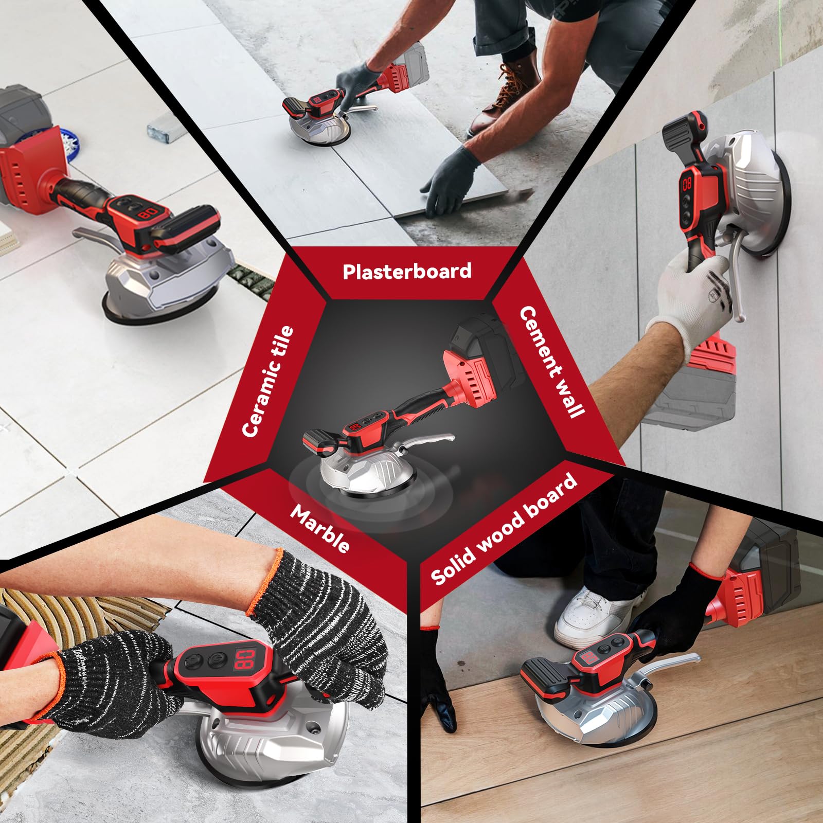 Milwaukee Machine à niveler les vibrations sans fil pour batterie 18 V max, outil oscillant portable Ecarke pour m18 avec 8 vitesses réglables, ventouse, affichage numérique, pour