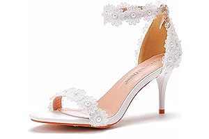 Crystal Queen Heels: Stunning White Lace Stilettos for Special Occasions