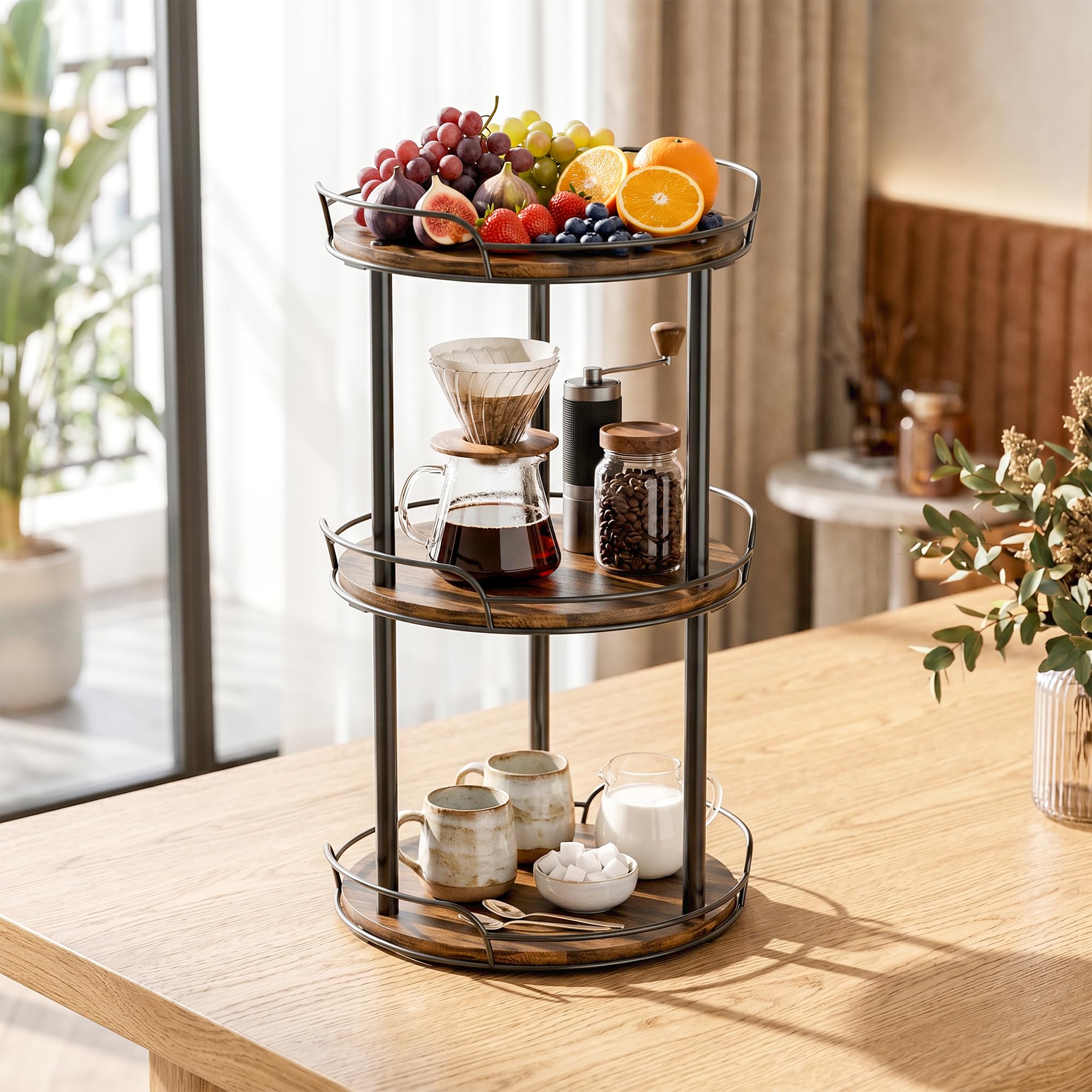 Lazy Susan Gewürzregal, 3-stöckig, 25,4 cm drehbarer Drehteller