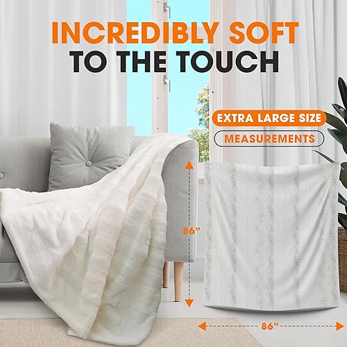 Miniatura 4 de Piel de zorro imitación ultra suave Cheer Collection con cobija reversible de microplush