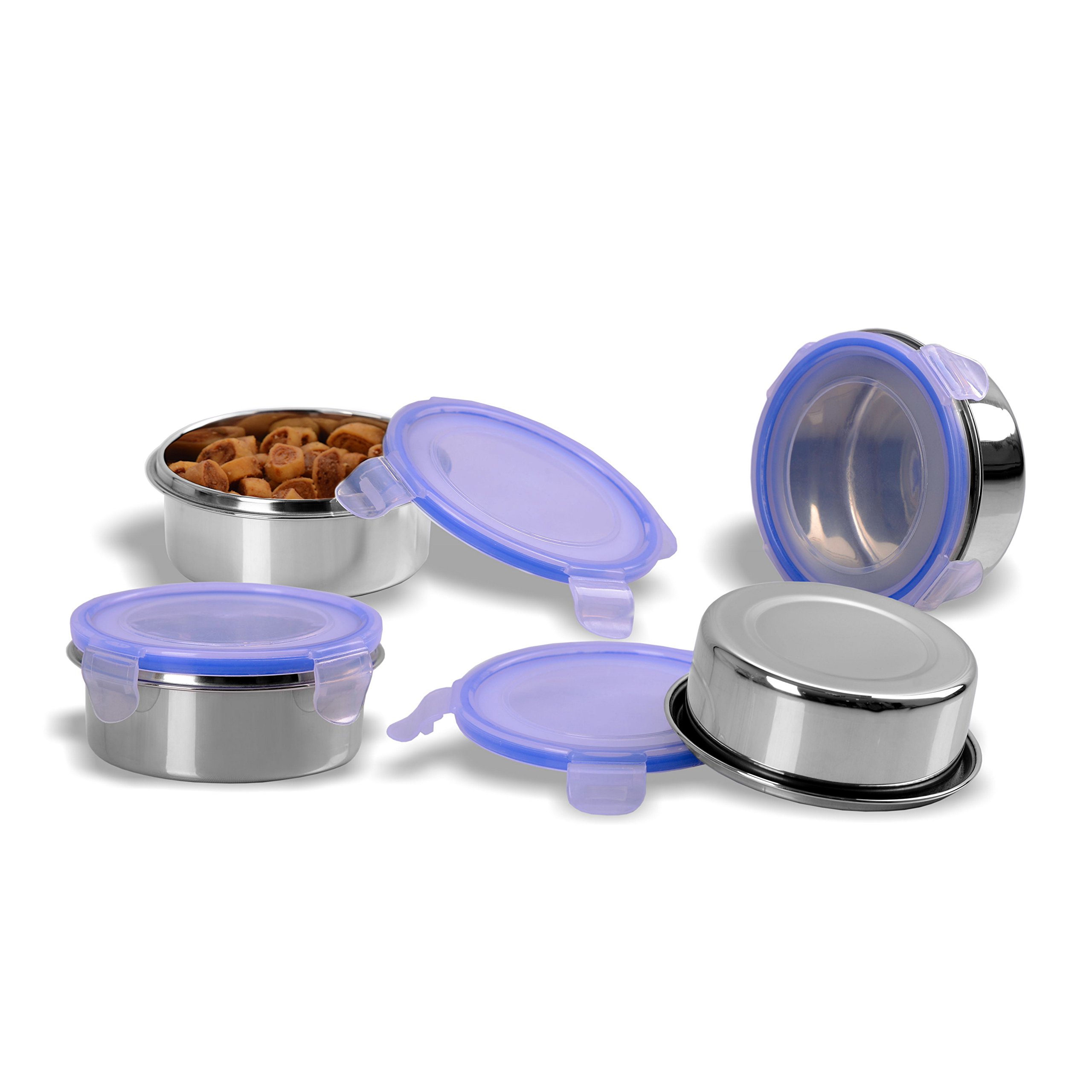Sumeet Stainless Steel Airtight & Leak Proof L&L Containers Set, Size 350ML -4Pc, Silver - Image 3 thumbnail