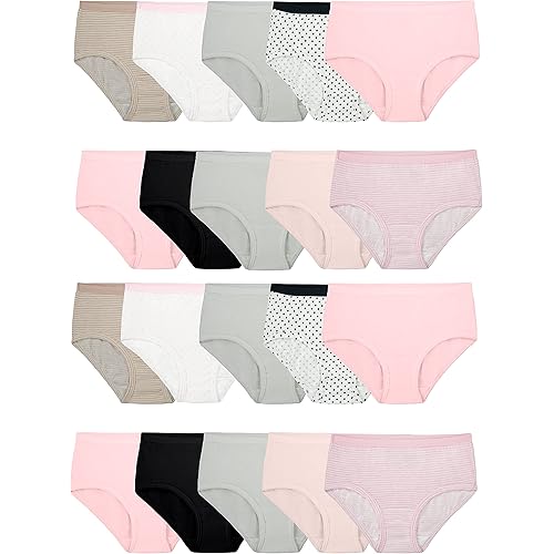Fruit of the Loom Girls' Cotton Brief Underwear, Multipack
