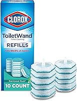 Clorox ToiletWand Refills, Rainforest Rush, 10 Disposable Pads - Kills 99.9% Germs, 2X Faster Stain Removal