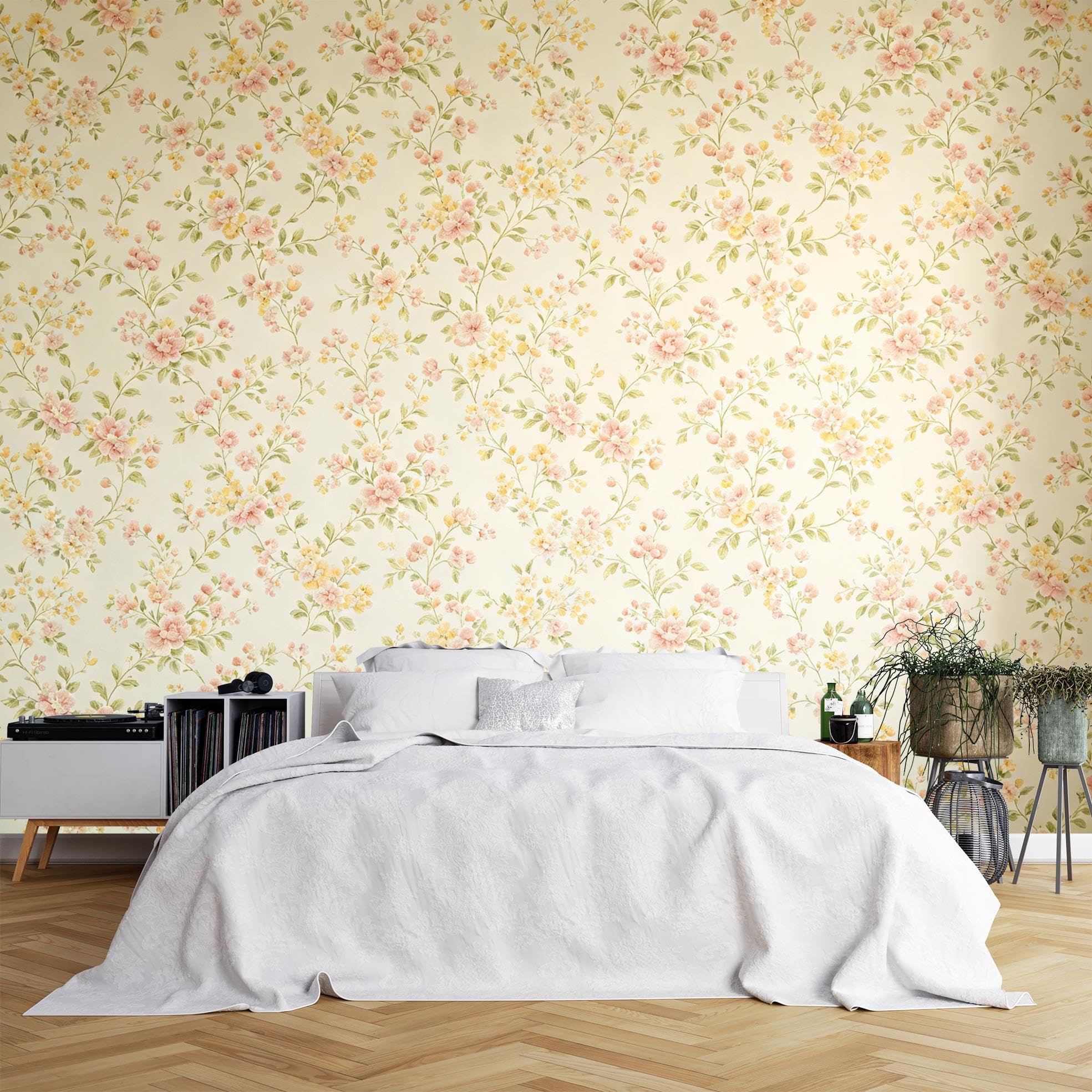 Carta da Parati Fotografica, Carta da Parati Floreale Rosa Autoadesiva Poster 180X120cm(WxH) Peel And Stick, Murales Impermeabile in Vinile Rimovibile per Camera da Letto, Soggiorno, Mobili