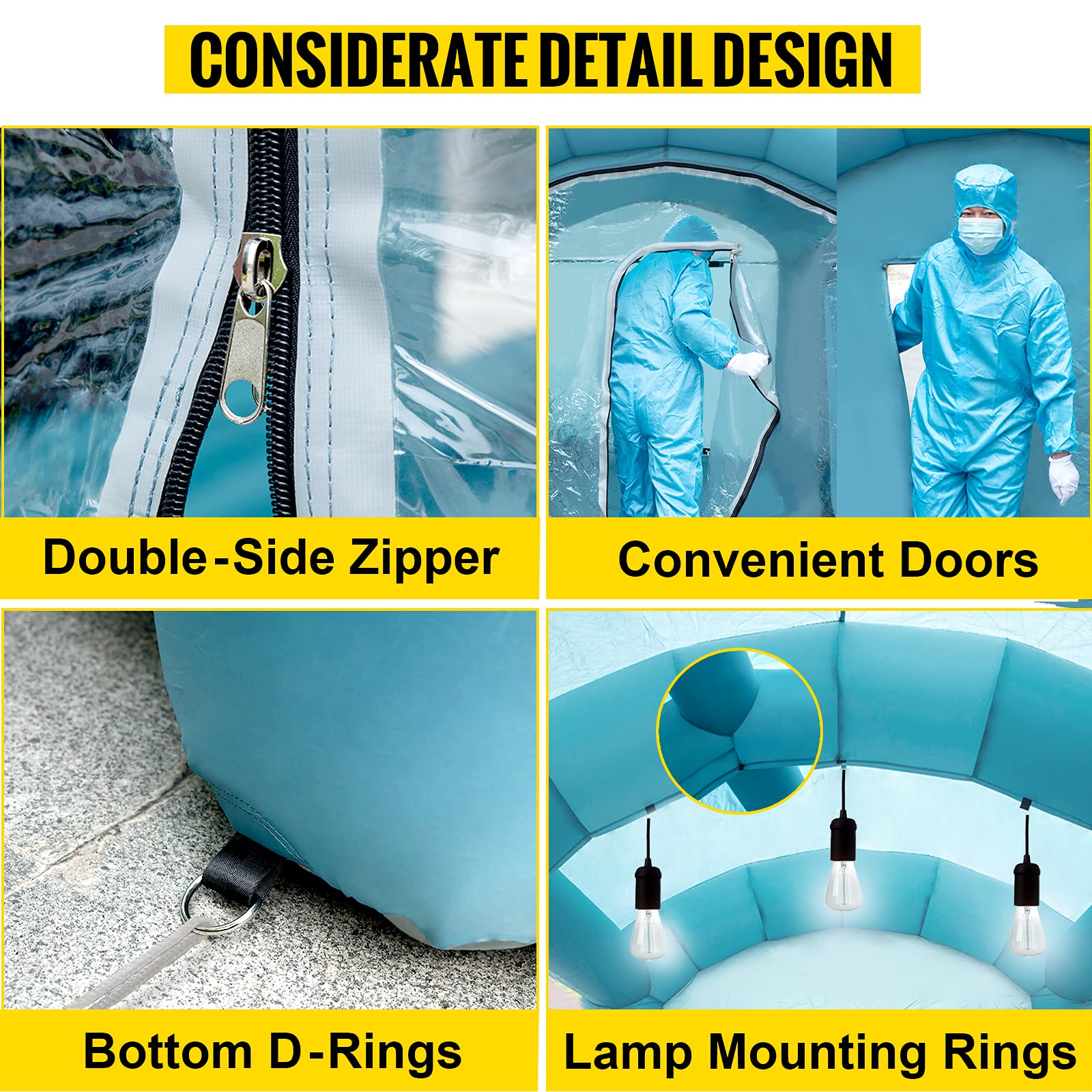 Happybuy Inflatable Paint Booth 20x10x8.2ft with 2 Blowers Inflatable