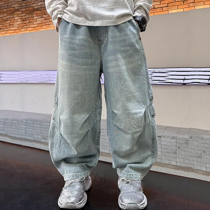 Générique Jean Cargo Baggy Pour Garçons Pantalons En Denim