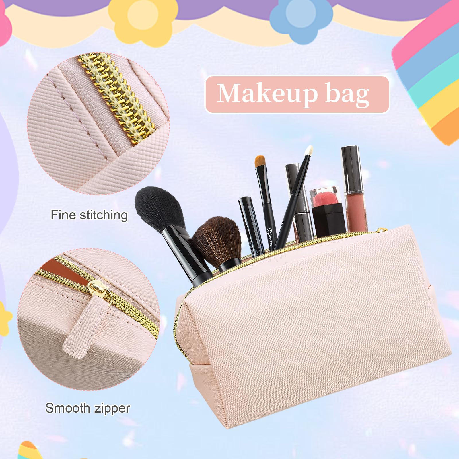 Regali per ragazze adolescenti 9, 10, 11, 12, 13, 14, 15, 16 anni, con bicchiere da 500 ml con stampa a fiocco, pennello per trucco, trousse per il trucco, fascia, calze, braccialetto, taccuino