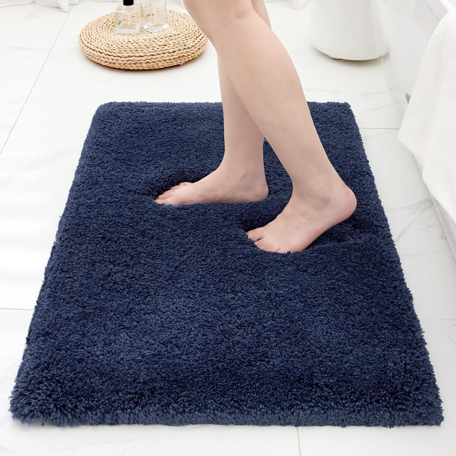 Ruggnovea Navy Blue Bath Mat