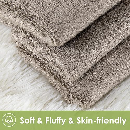 Miniatura 7 de Toallas de viscosa de primera calidad derivadas de bambú para cara y cuerpo, paquete de 4 paños de nogal para adultos, niños y bebés, toallas de