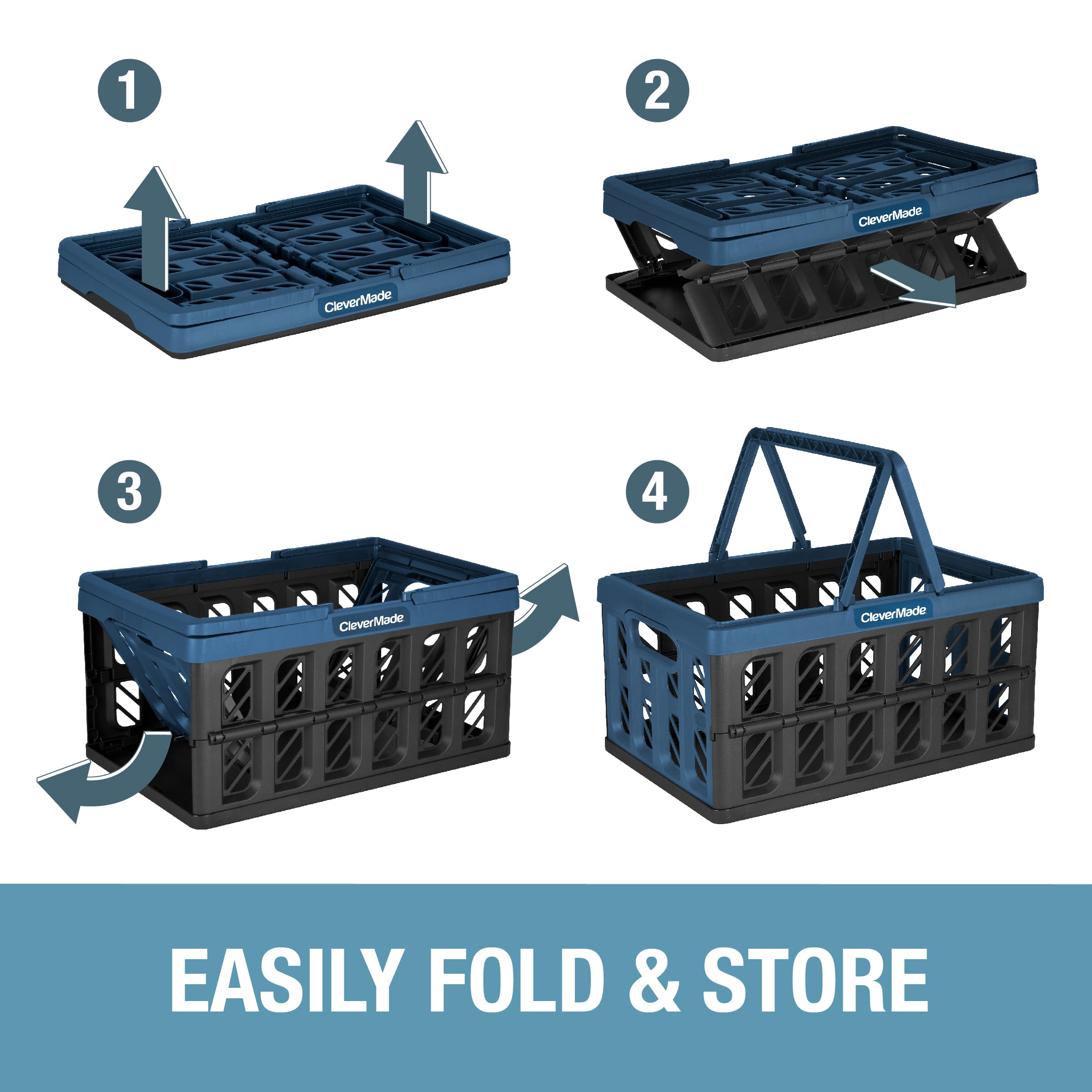 Amazon.com: CleverMade Collapsible Shopping Basket, Obsidian