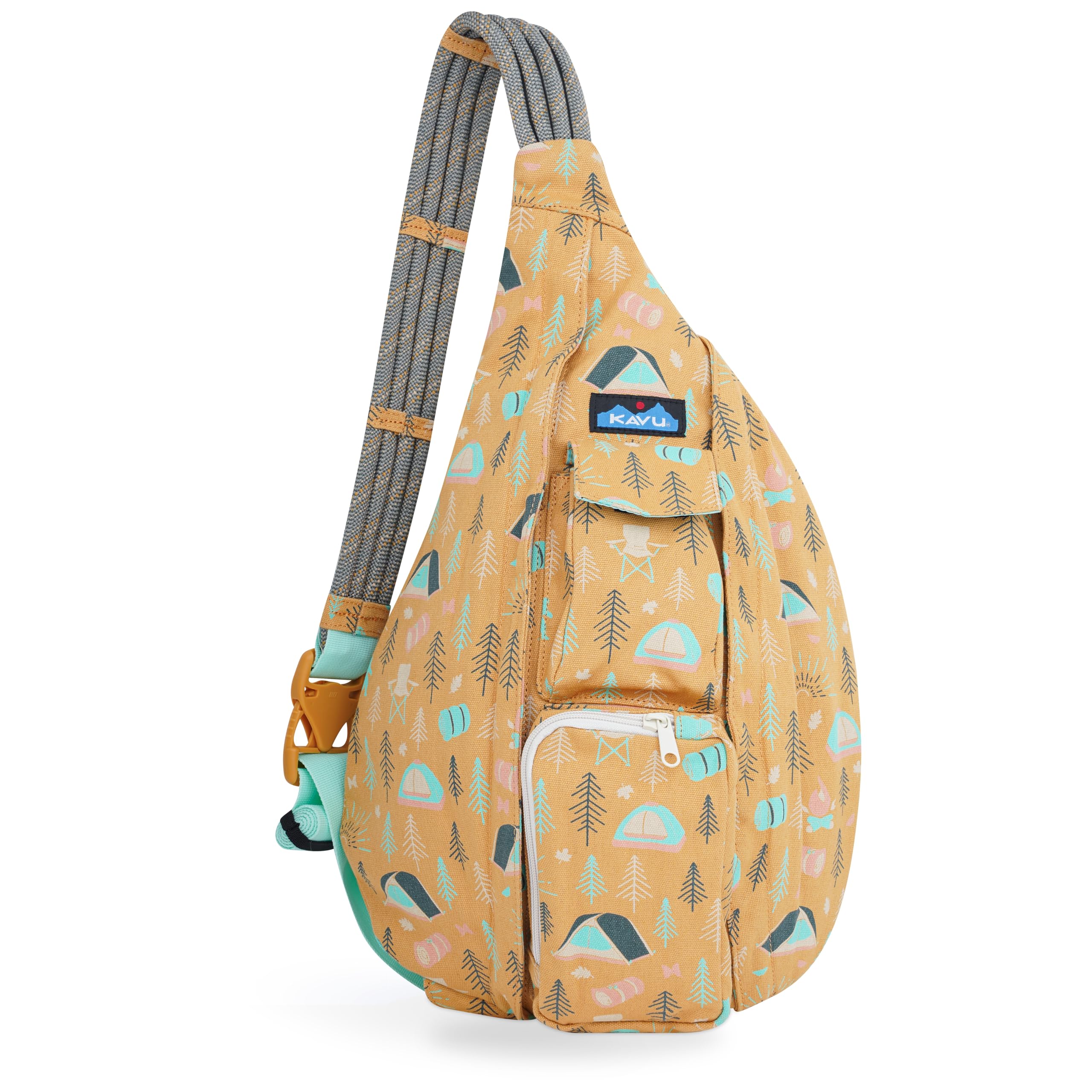 KAVU Original Rope Bag Cotton Canvas Crossbody for Travel | 100% 12oz Cotton Canvas Padded Back & KAVU Embroidery | 22-44-In Rope Strap 4 Pockets 10L | Hiking Travel & Daily Carry product thumbnail 2