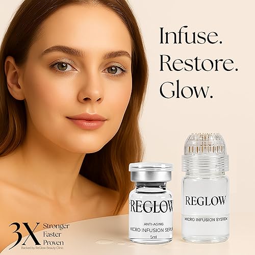 Miniatura 5 de ReGlow Micro sistema de infusión para la cara  300% de absorción más profunda con herramienta de microagujas de oro de 24 quilates + suero (1,5