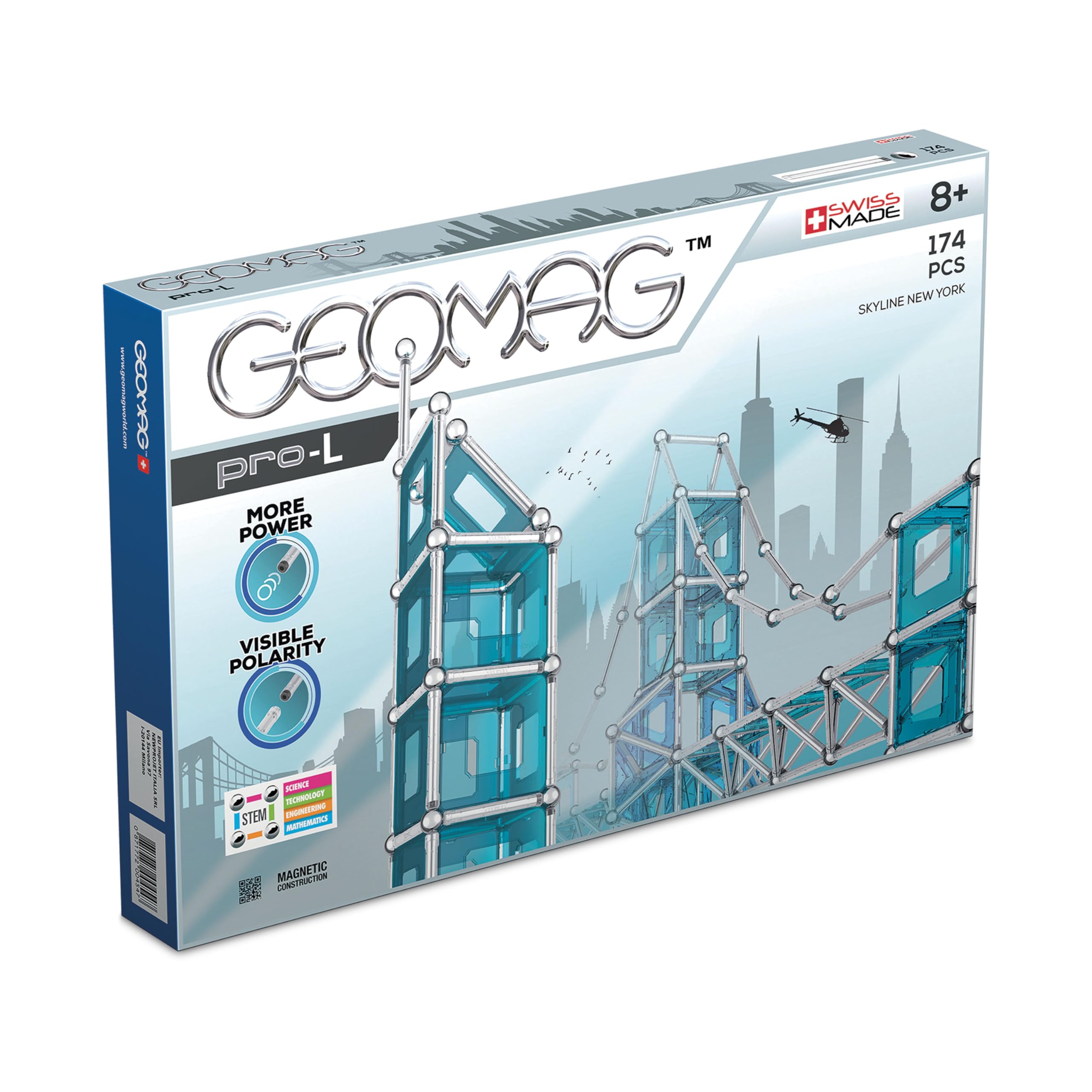 Geomag Skyline New York Gra Budynki magnetyczne, wielokolorowe, 174 sztuki