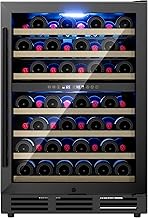 24 Inch Dual Zone Wine Refrigerator, 54 Bottle Under Counter Wine Fridge...