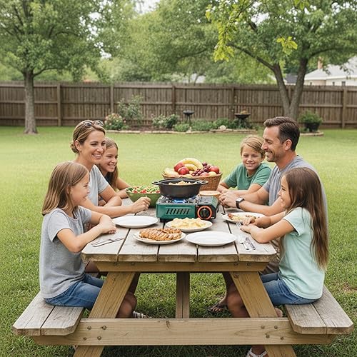 Miniatura 7 de ONLYFIRE OUTDOOR LIVING Estufa de gas butano con funda de transporte, estufa portátil para campamento, control de calor preciso, estufa de