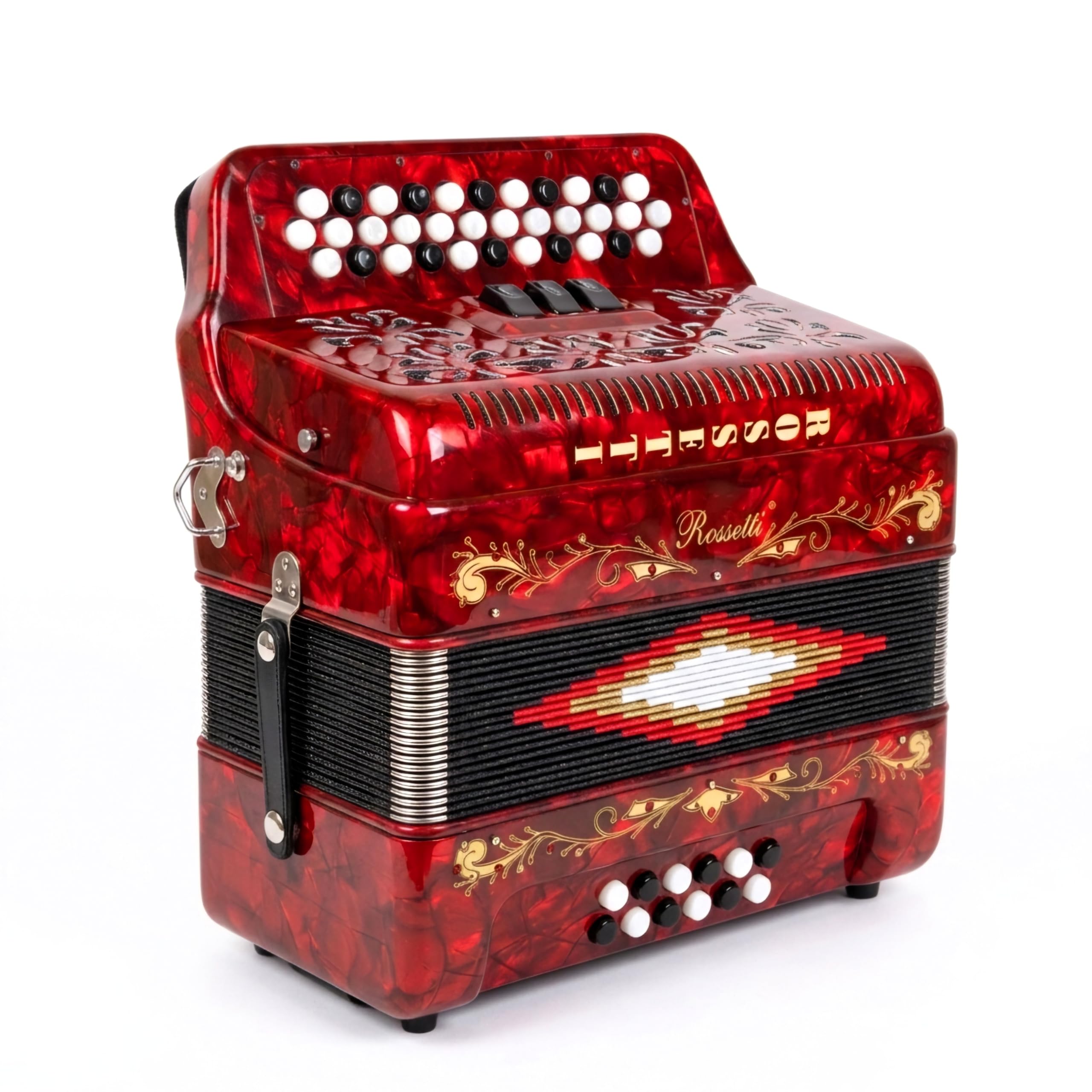 Amazon.com: Rossetti 34 Button Accordion 12 Bass 3 Switches FBE