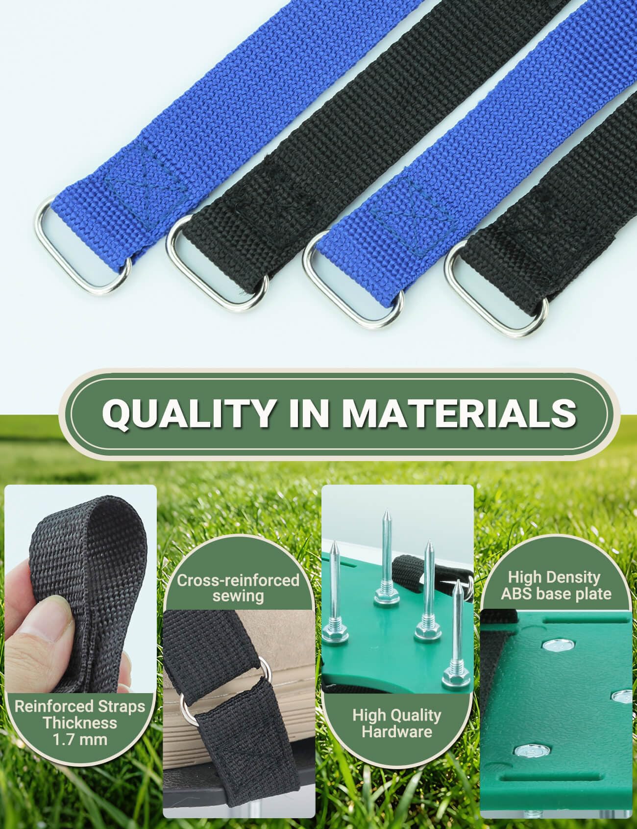 Zapatos aireadores de césped con correas dobles en el empeine, sandalias de aireación resistentes con pinchos para una aireación efectiva, tamaño universal, escarificador y aireador de césped