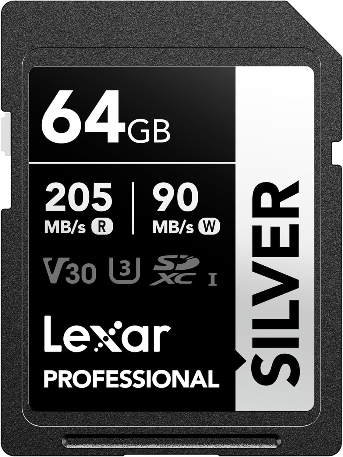 Lexar 64GB SD Card SILVER, Up to 205MB/s Read, 90MB/s Write, SDXC UHS-I ...