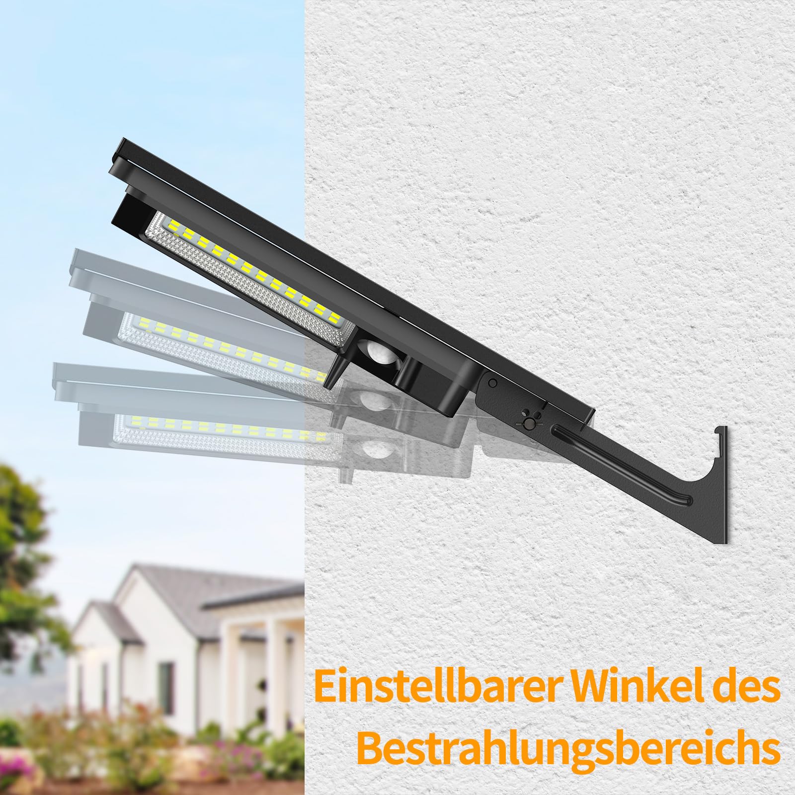 INTELAMP Solarstrahler für Außen mit Bewegungsmelder und Fernbedienung | 12500mAh 3000LM Solarleuchten mit Signalvernetzung,IP65 wasserdicht Solarlampen für Garten, Terrasse, Hof und Garage