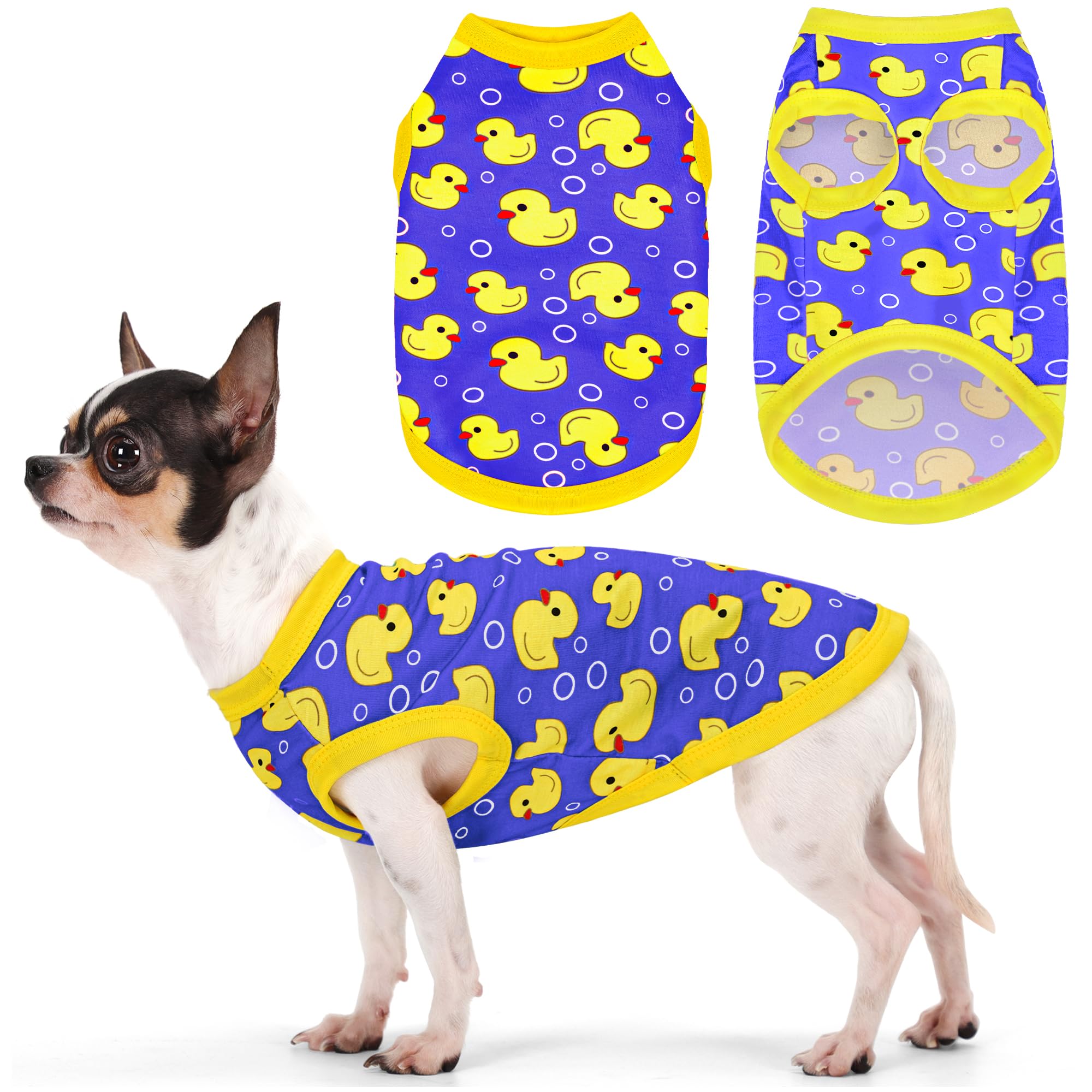 Adorable Yellow Duck Dog Shirt: Lightweight Polyester Cartoon Puppy Vest, Small Medium & Large Dog T-Shirt, Summer Pet Clothes, Cute Dog Apparel,
