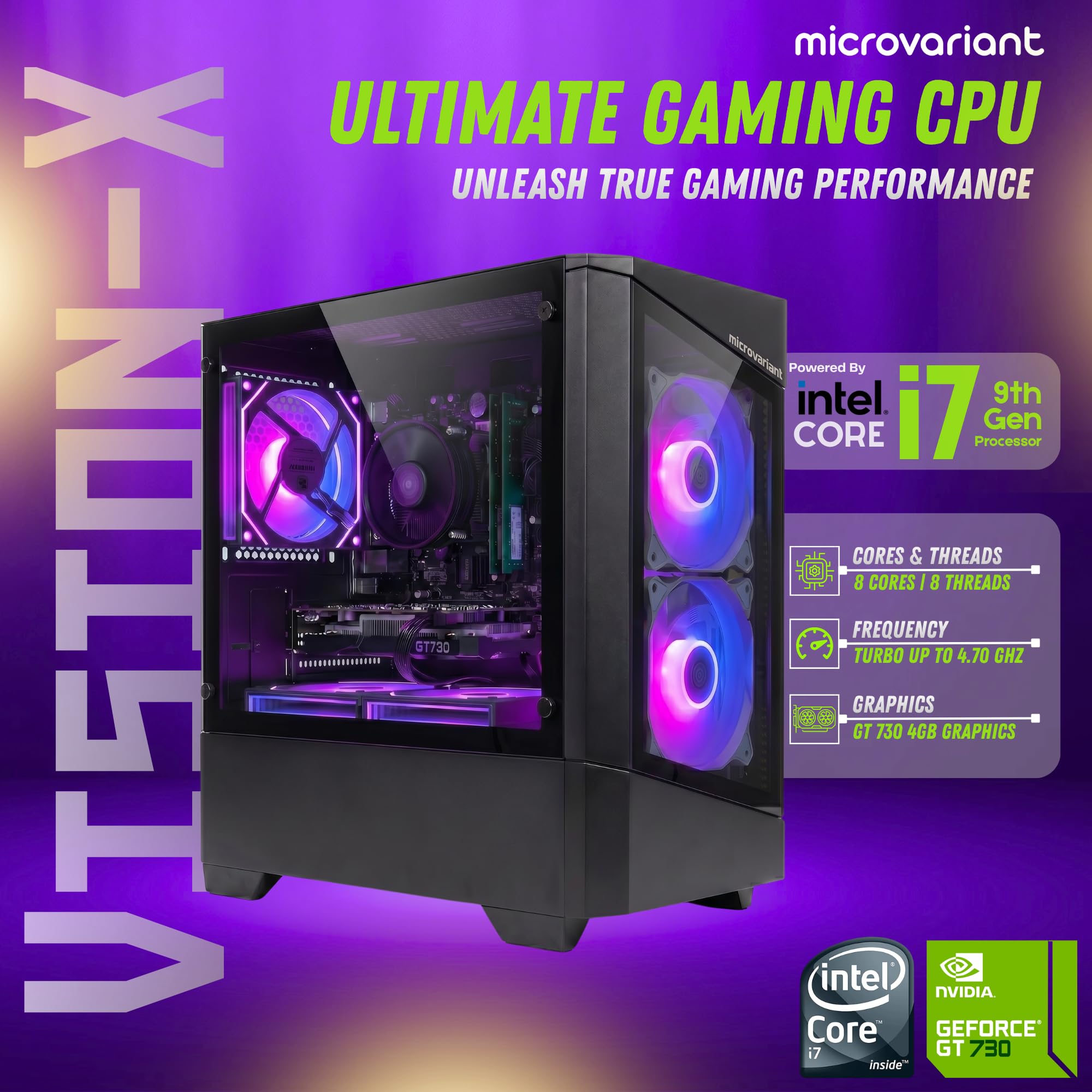 MICROVARIANT Vision-X Gaming PC | Core I7 9th Gen Processor | GT