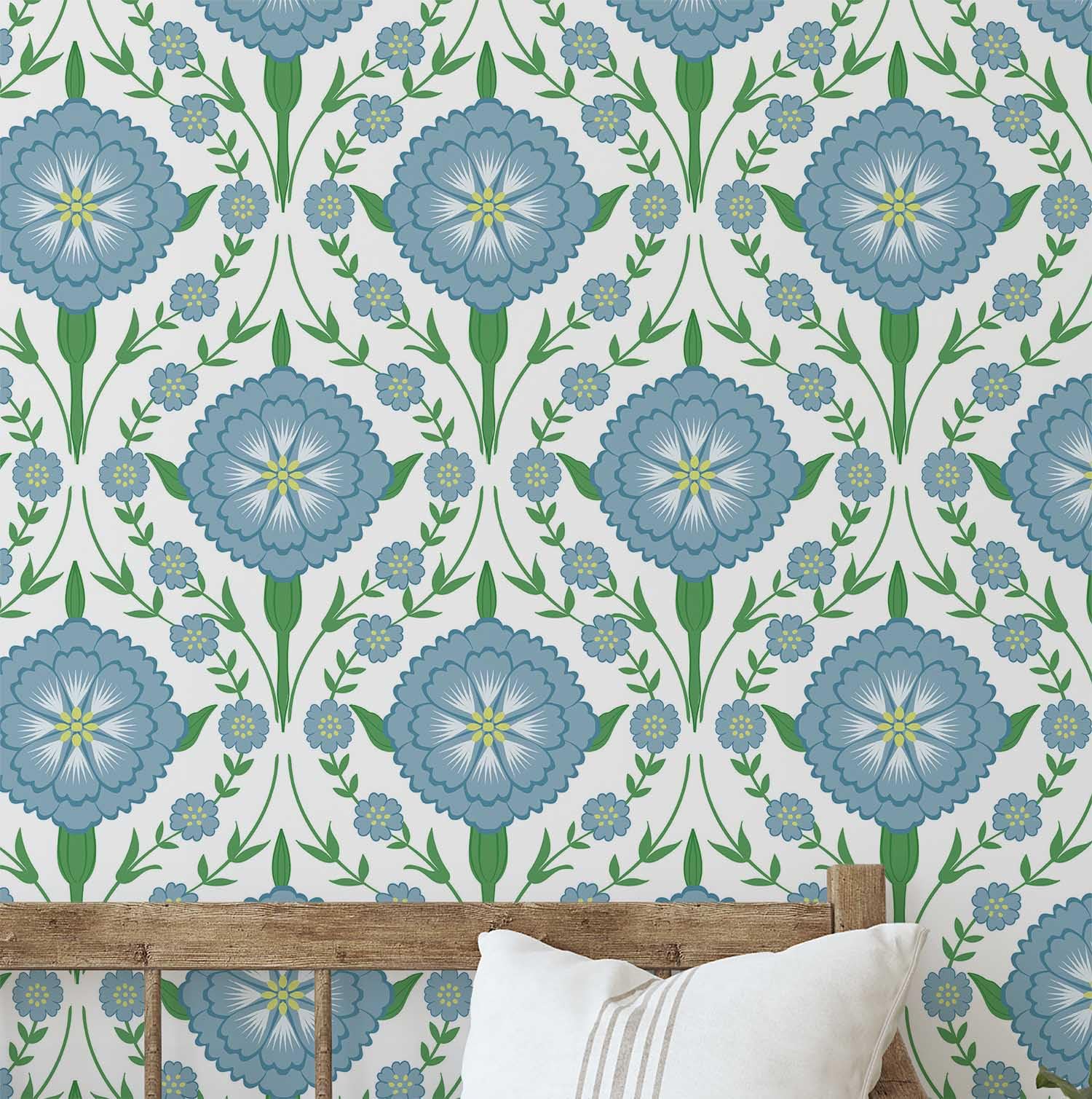 Papier peint médaillon blanc pour créer un salon style asiatique chic