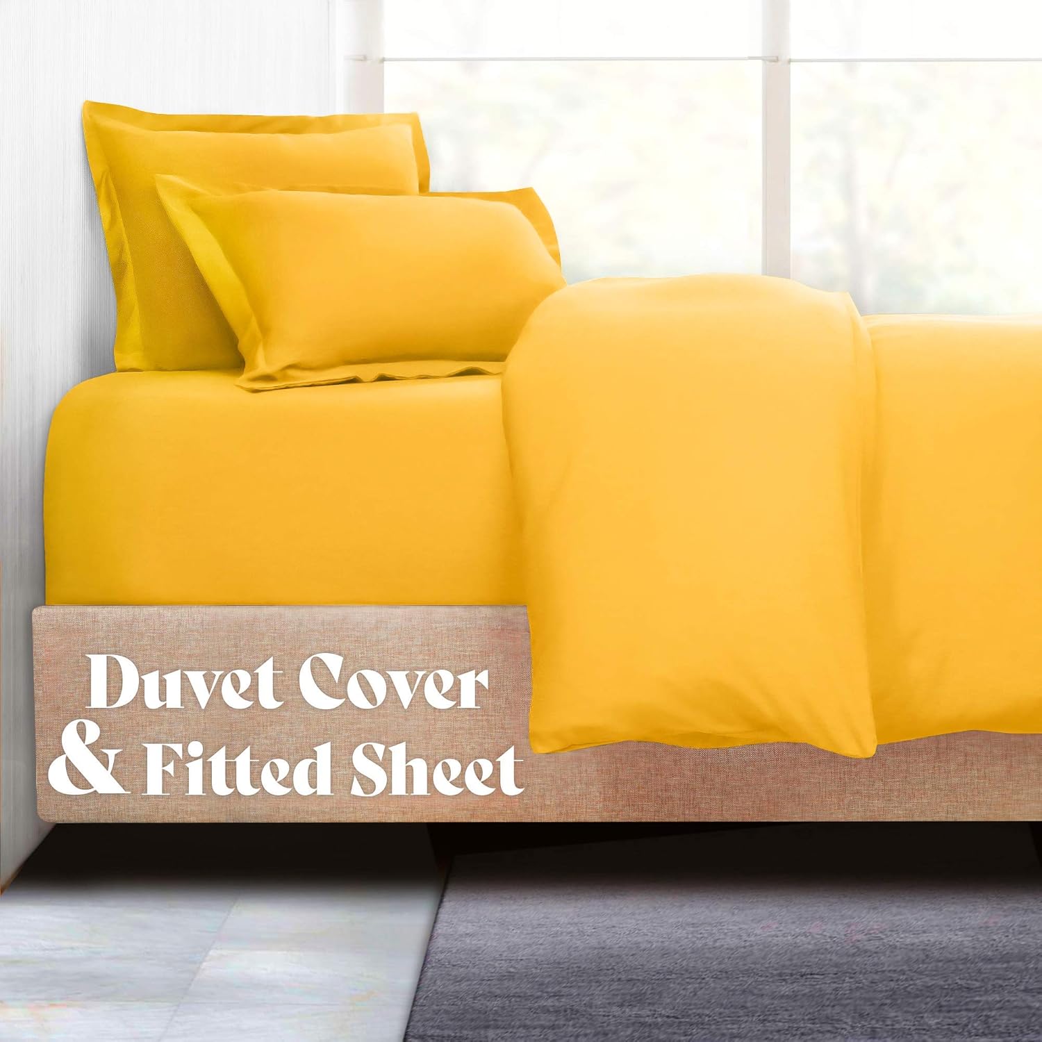 Premium Duvet Cover with Fitted Sheet, Zipper Closure