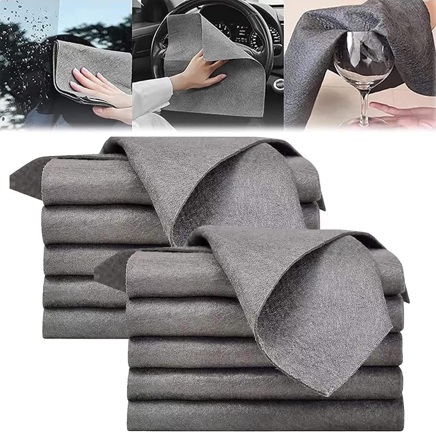 AputueMicrofiber Cleaning Cloths, 12 Pack Magic Cleaning Cloth, Highly Absorbent and Reusable, Thickened Microfiber Towel for Cleaning Glass, Kitchens, Automotive Supplies