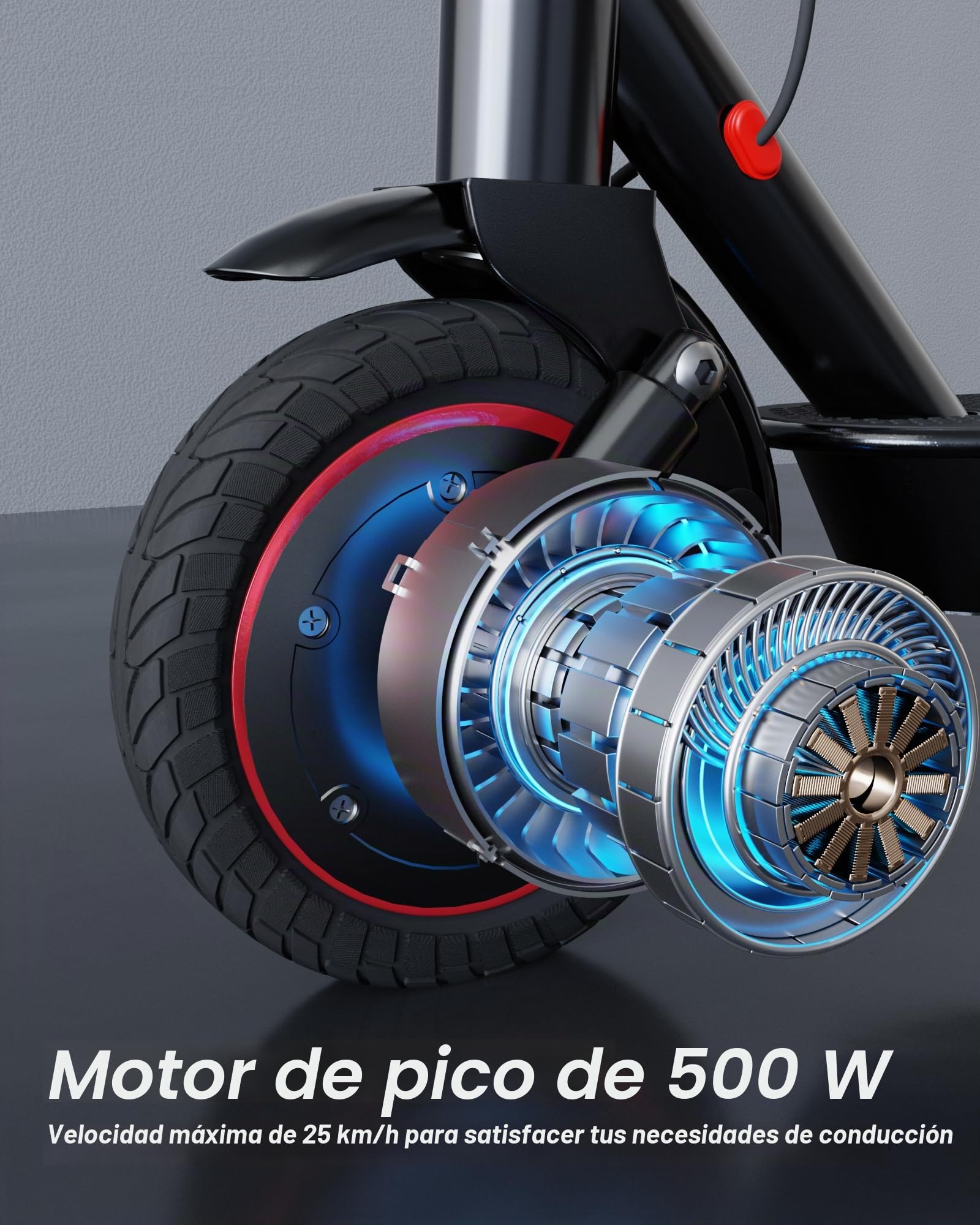 QNQ Patinete eléctrico para adultos, 8,5/10 pulgadas, pantalla LED, función de aplicación, máx. 20 – 35 km, alcance de 20 km/h, carga de 120 kg, sistema de frenado dual, plegable para viajeros