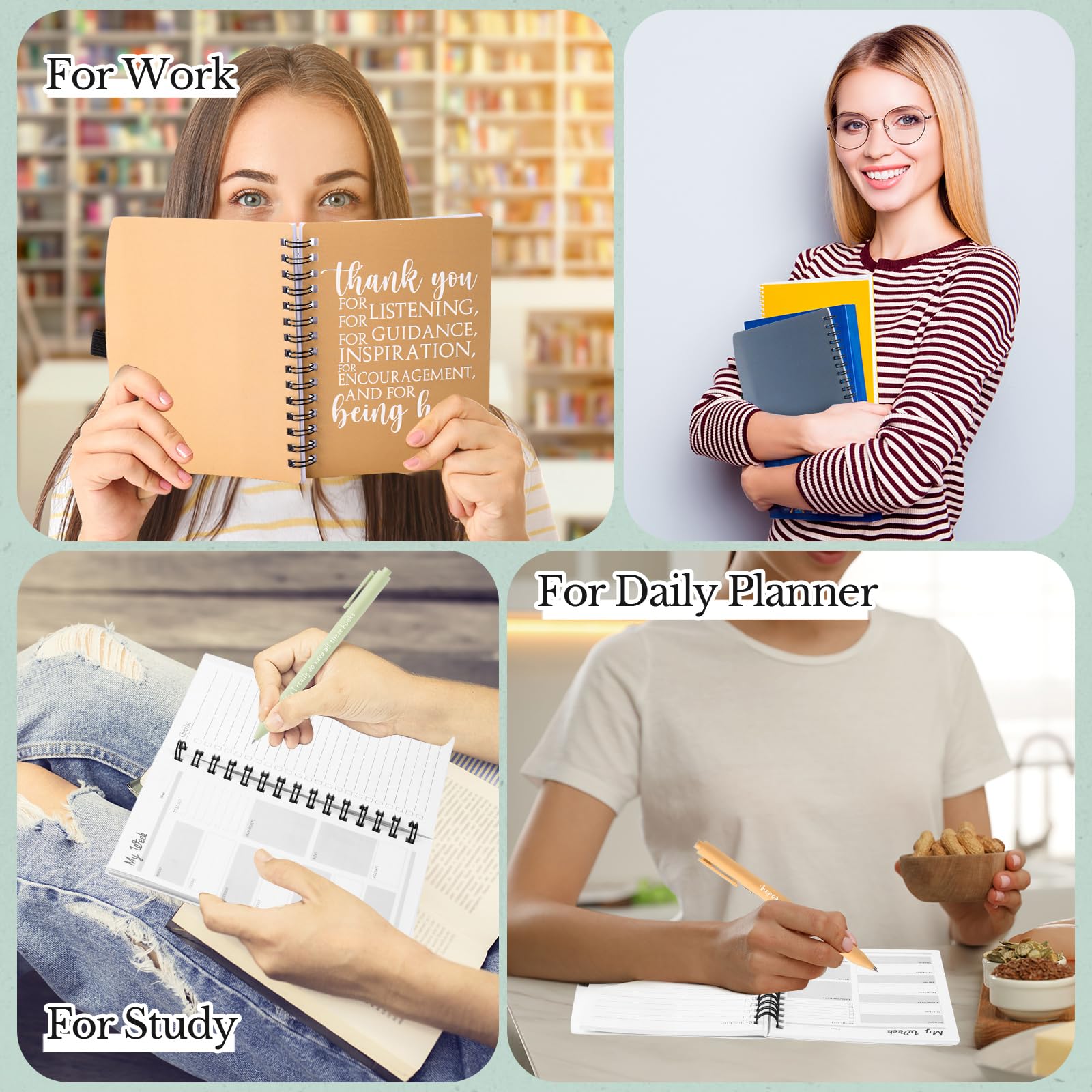 Tellingyou 20 cuadernos de agradecimiento para empleados, regalo de regreso a clases, cuaderno en espiral A6 con bolígrafos motivacionales para lista de tareas para compañeros de trabajo, profesores
