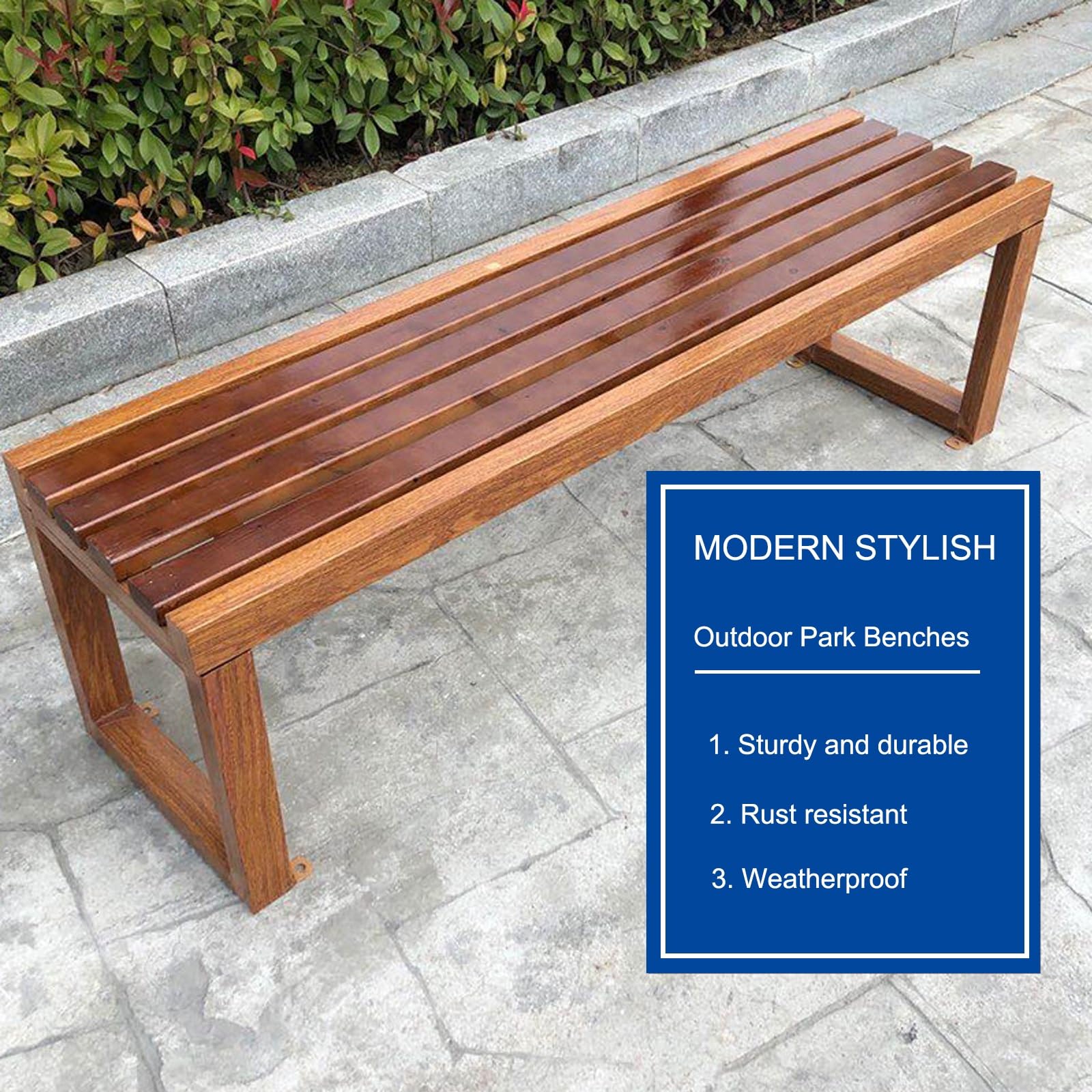 Gartenbank aus Holz, Sitzbank Outdoor Wetterfest, Balkonbank für 1-4 Personen, Geeignet für Hof Eingangsbereich Oder Balkon(White,100cm)