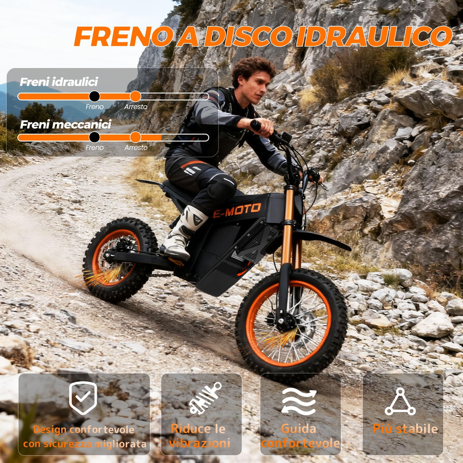 Bici Elettrica Per Adulti 14"/12", Fuoristrada Bicicletta Elettrica 48V 20,8Ah, Autonomia di 45-55km Ebike,Sospensioni e Freni Idraulici Bici Elettrica,3 Modalità di Guida Moto Elettrica Adolescenti