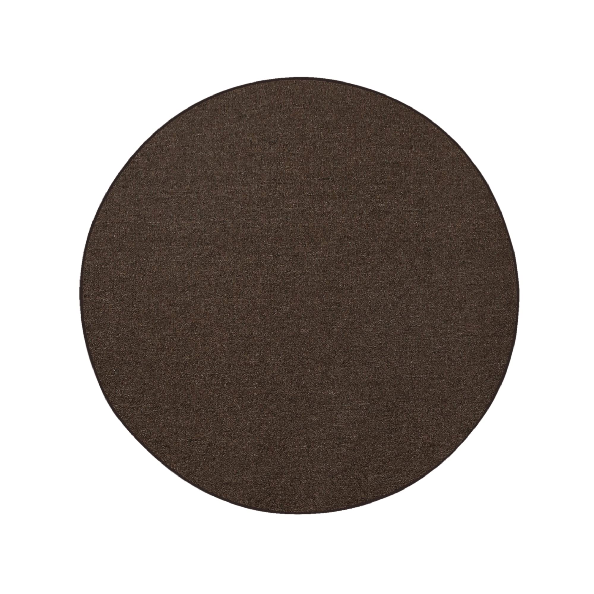 Modern Indoor/Outdoor Commercial Solid Color Rug - Chocolate, 10' Round ...