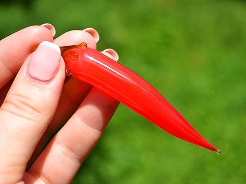 Miniatura 3 de Glass Chili Peppers Figurine Fused Glass Figurines Father's Day Gift Hand Blown Glass Kids Gift Miniature Figurines Glass Vegetable Ornament