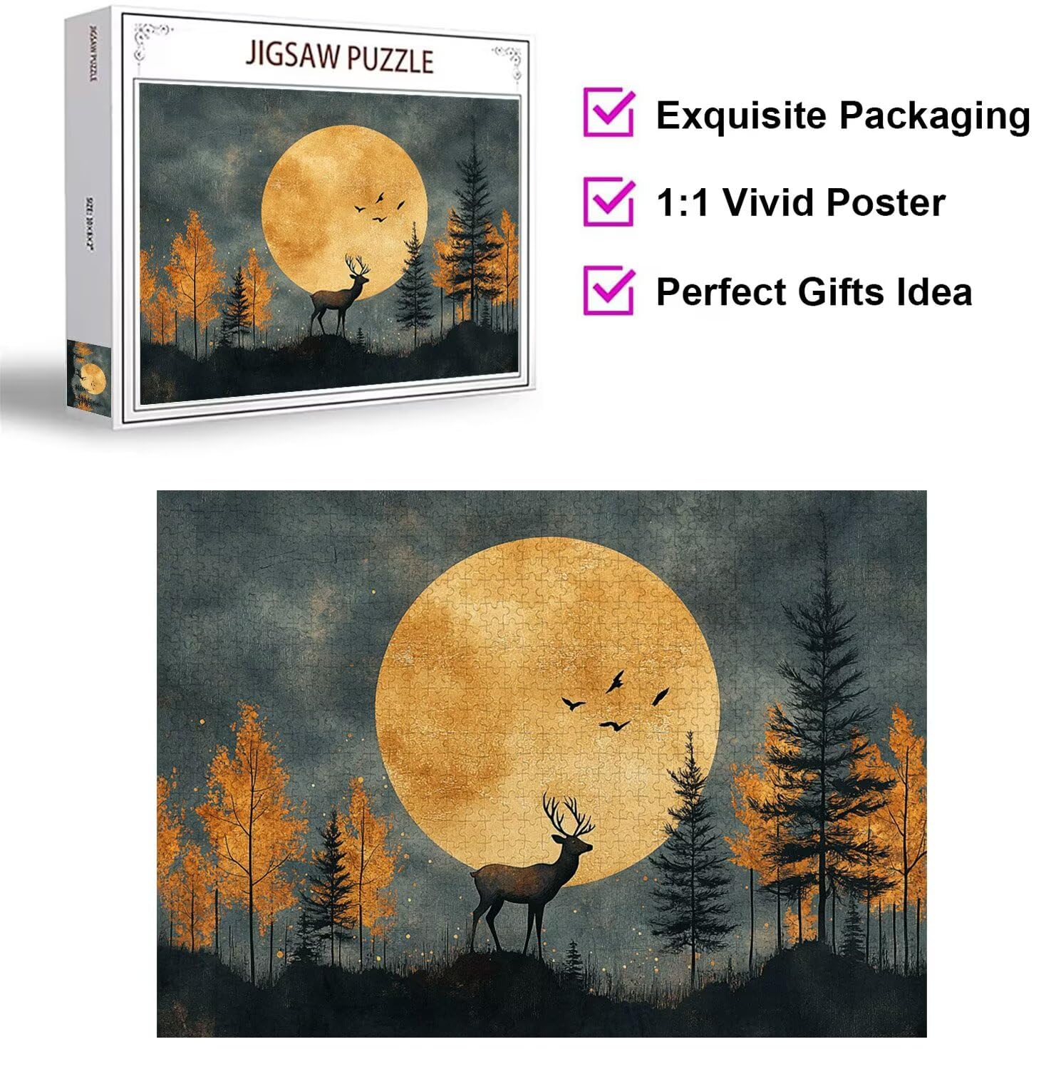 Puzzle dla dorosłych 2000, księżyc zwierzę, 99 x 70 cm, n-844