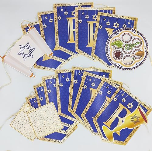 Miniatura 7 de Guirnalda de banderines de Pascua para Pascua, decoraciones de fiesta para Pascua, Seder, judío, Hanukkah, decoración del hogar