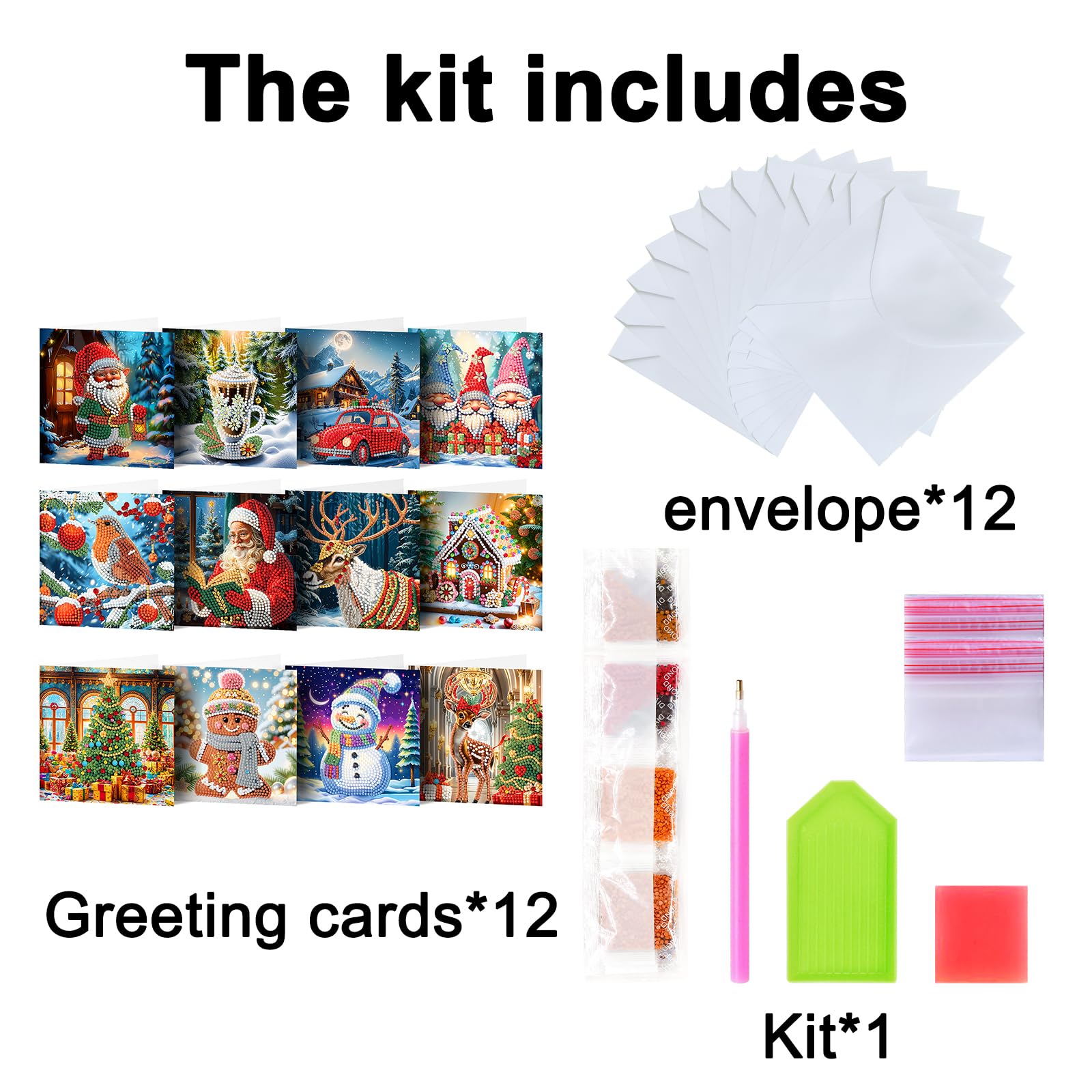 UNKCEST 12 Pack Diamond Painting Easter Kit 5D Bunny Diamond Art Greeting Cards Set - Image 2