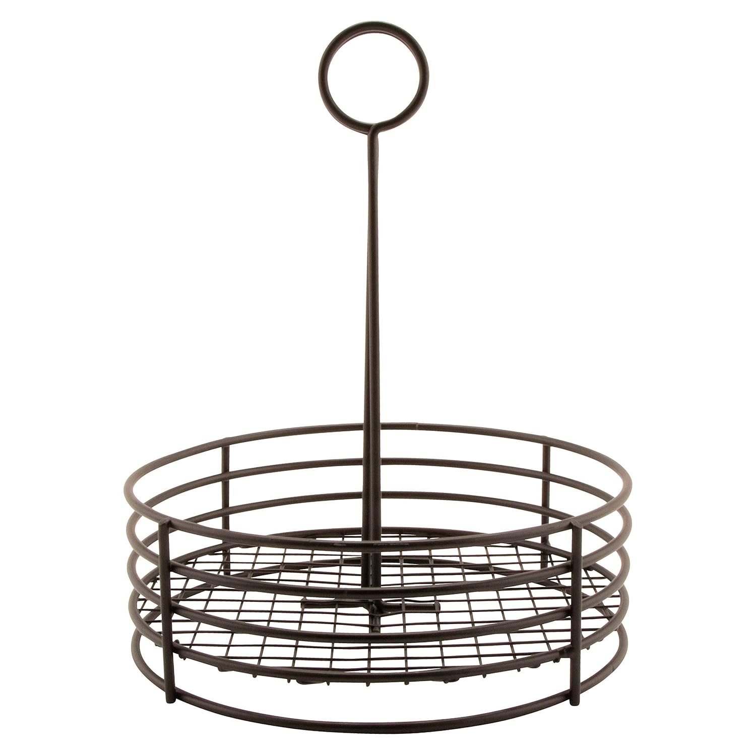 Authentic Crazy Deals G.E.T. Enterprises Black Round Stainless Steel Condiment Caddy Iron Teflon Coated Table Caddies Collection 4-31850 (Pack of 1)