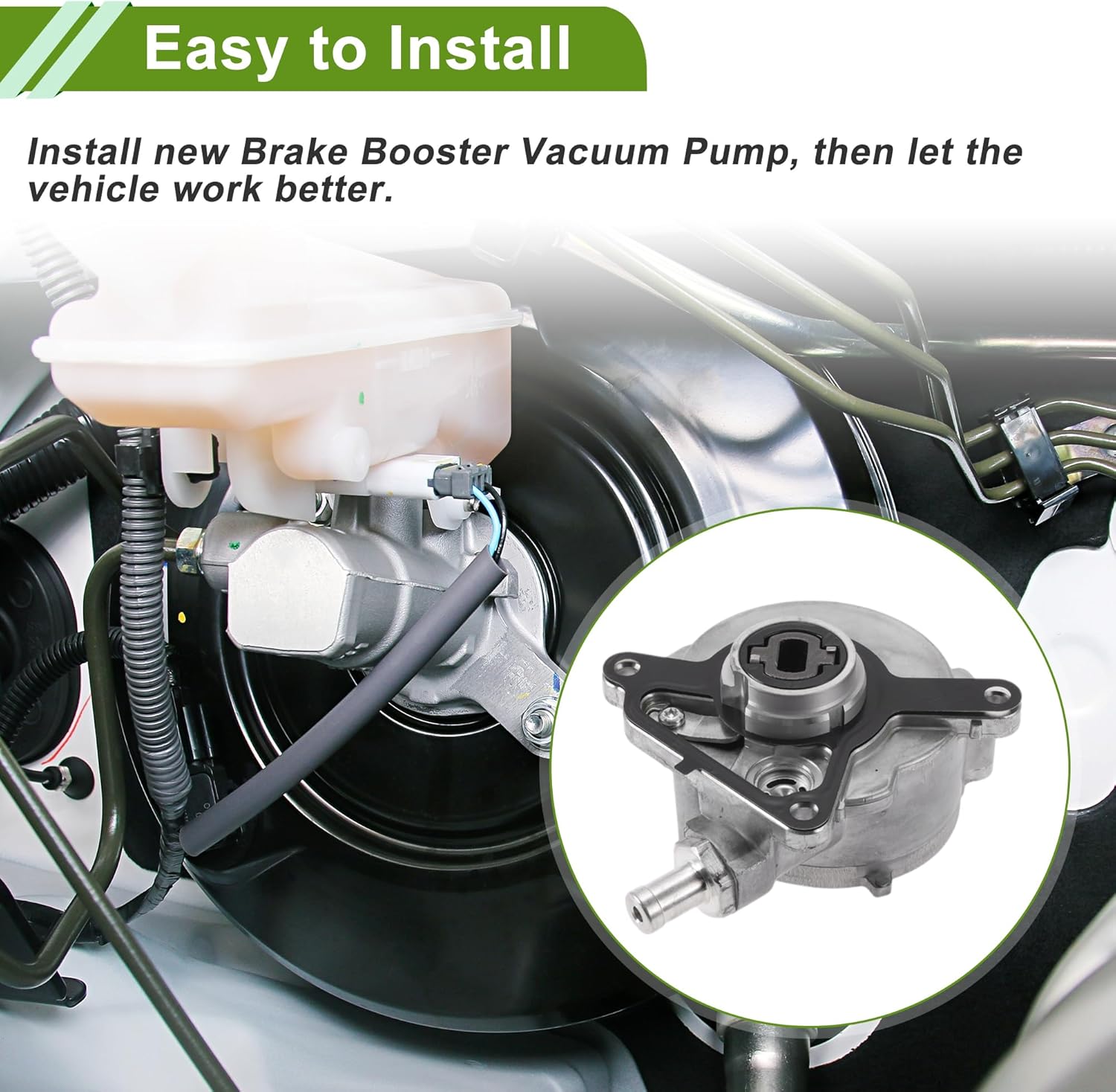 Brake Vacuum Pump No.95511005002 Engine Vacuum Pump for Porsche Cayenne 2011-2017 3.6L V6 Aluminum Alloy Silver Tone 1 Pc